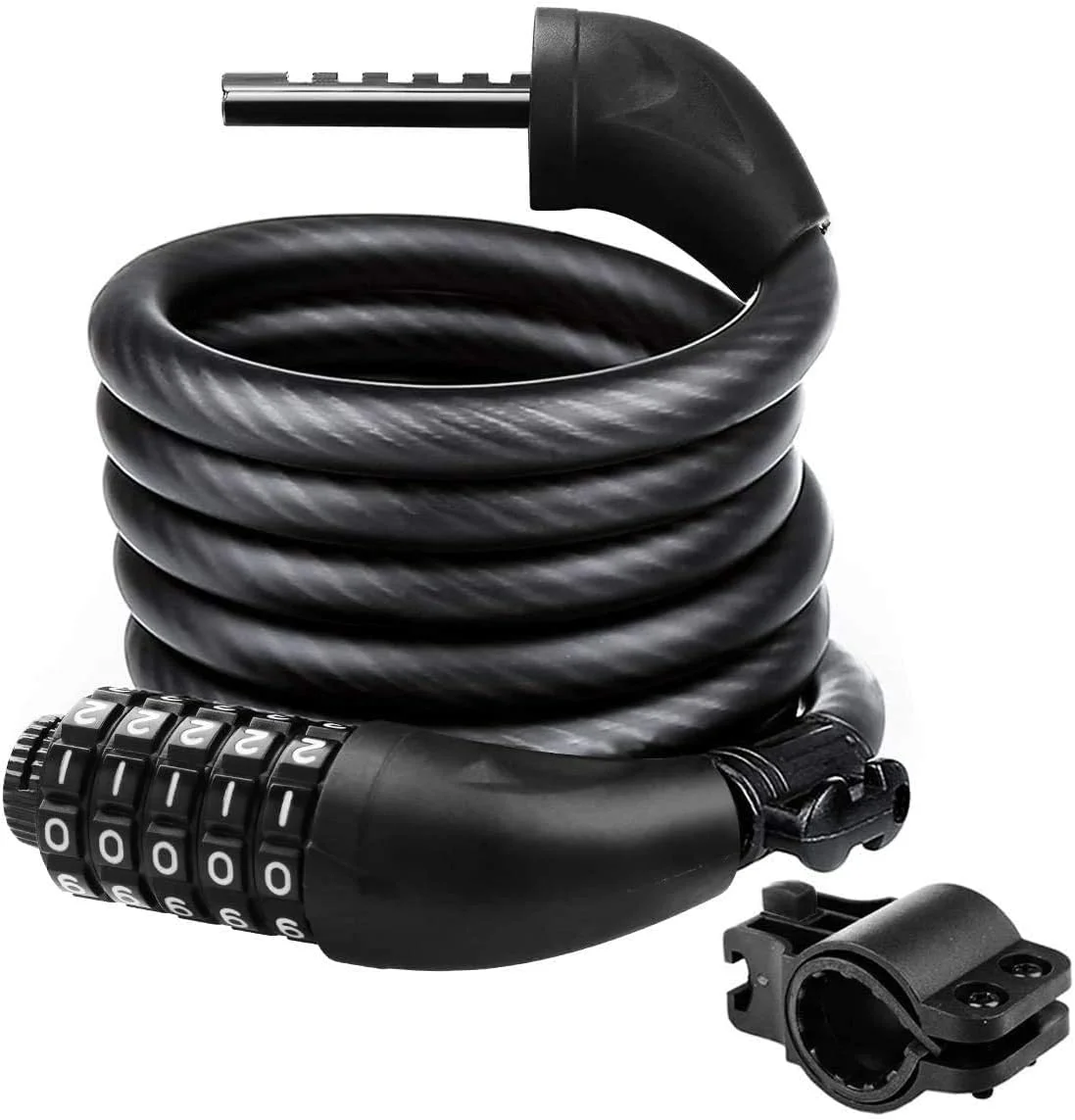 قفل دوچرخه MAXDONE ضد سرقت 1800 x 12 میلی متر قفل کابلی برای دوچرخه، اسکوتر، موتورسیکلت، دوچرخه با کد هوشمند 5 رقمی، قفل ضد سرقت دوچرخه