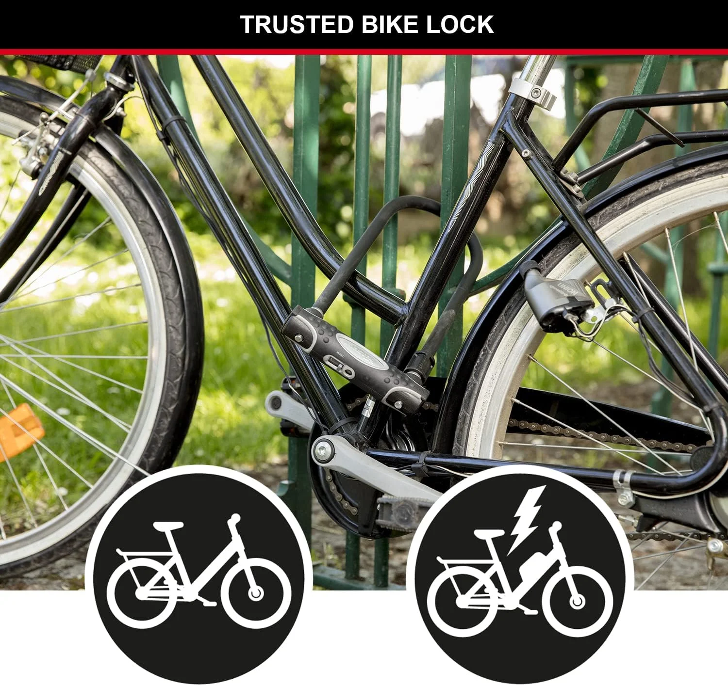 قفل U شکل سنگین دوچرخه مستر لاک [کلید] [براکت نصب جهانی] [قفل دوچرخه تایید شده] [میله بلند] 8195EURDPROLW - ایده آل برای دوچرخه، دوچرخه برقی، دوچرخه کوهستانی، دوچرخه جاده ای، دوچرخه تاشو