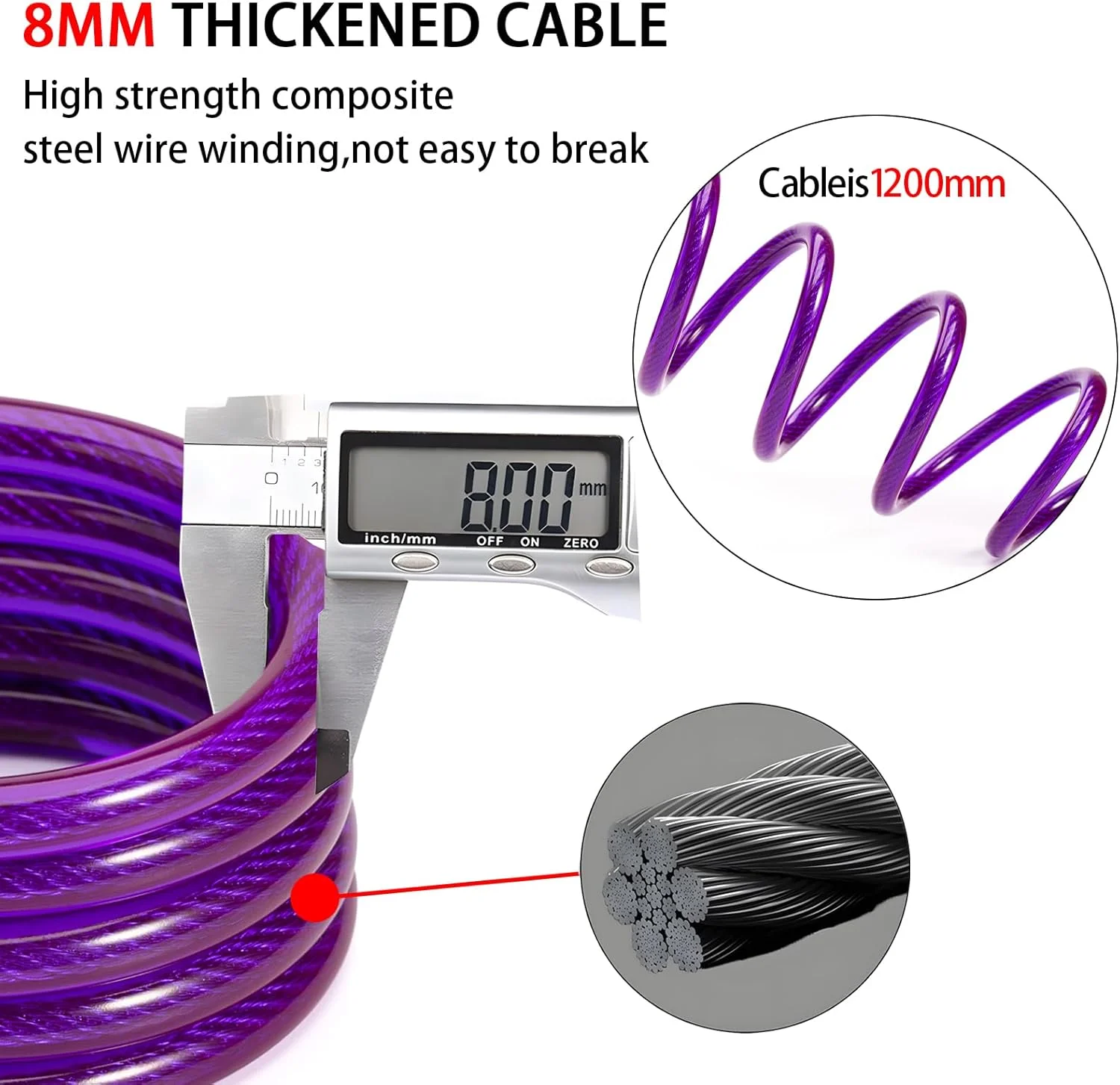 قفل کابلی ترکیبی کوچک فنری برای دوچرخه، چمدان، کمد، قطر 8x1200 میلیمتر (1.2 متر) (بزرگ) با برچسب کد، کد قابل تغییر نیست قفل کابلی ترکیبی کوچک فنری برای دوچرخه، چمدان، کمد، قطر 8x1200 میلیمتر (1.2 متر) (بزرگ) با برچسب کد، کد قابل تغییر نیست