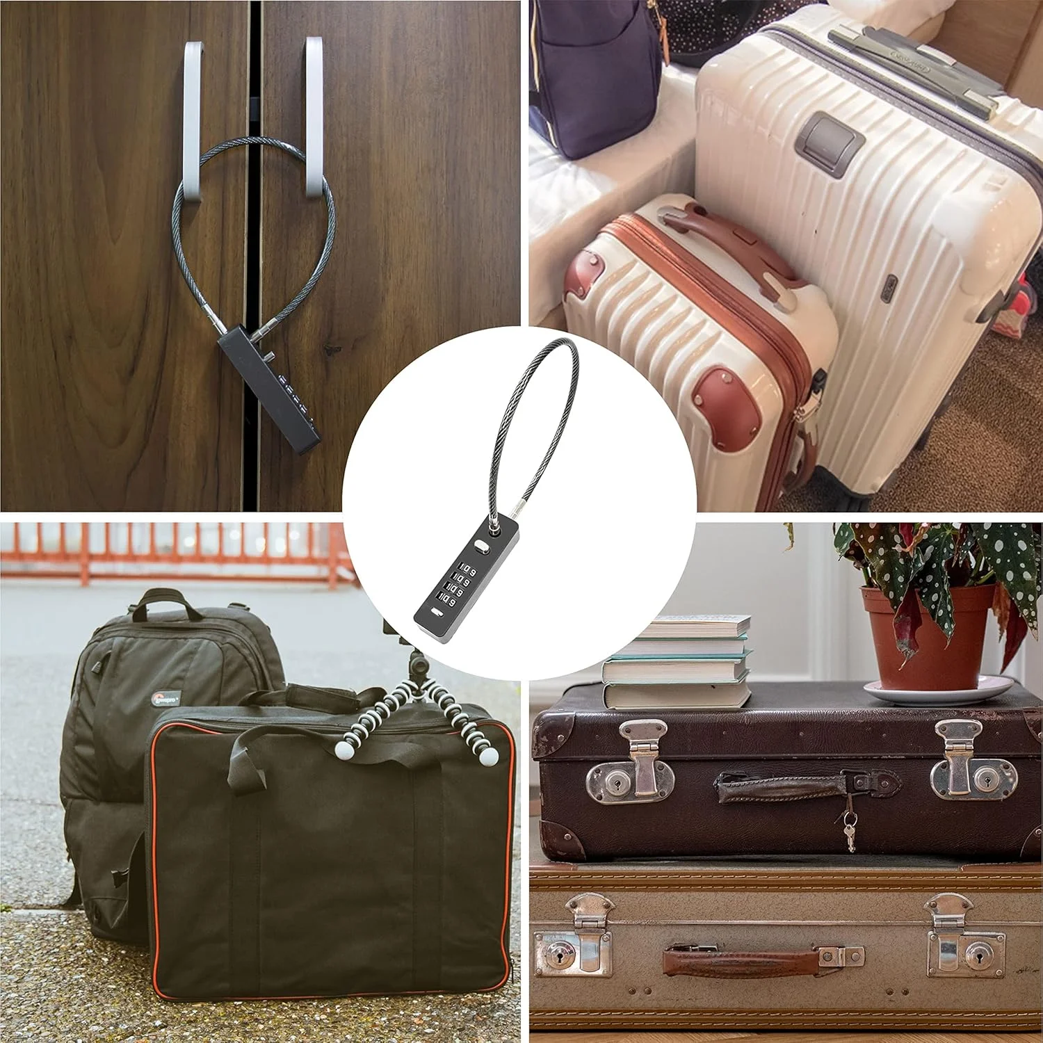 قفل کابلی ترکیبی MAKINGTEC، قفل چمدان کابلی فولادی امنیتی، قفل دوچرخه ضد آب با کد قابل تنظیم مجدد، فولاد بافته شده با روکش ضد سرقت، قفل کابلی ضد آب دوچرخه سواری، مشکی (1.96 فوت 5 میلی متر) قفل کابلی ترکیبی MAKINGTEC، قفل چمدان کابلی فولادی امنیتی، قفل دوچرخه ضد آب با کد قابل تنظیم مجدد، فولاد بافته شده با روکش ضد سرقت، قفل کابلی ضد آب دوچرخه سواری، مشکی (1.96 فوت 5 میلی متر)