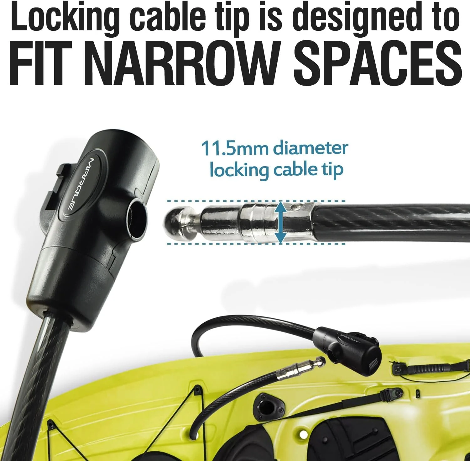 قفل دوچرخه مارک با کلید – قفل کابلی مستقیم 7 فوتی 3/8 اینچی با کلید، کابل امنیتی ضد سرقت برای دوچرخه، اسکوتر، کایاک، تخته پارویی، دروازه قفل دوچرخه مارک با کلید – قفل کابلی مستقیم 7 فوتی 3/8 اینچی با کلید، کابل امنیتی ضد سرقت برای دوچرخه، اسکوتر، کایاک، تخته پارویی، دروازه