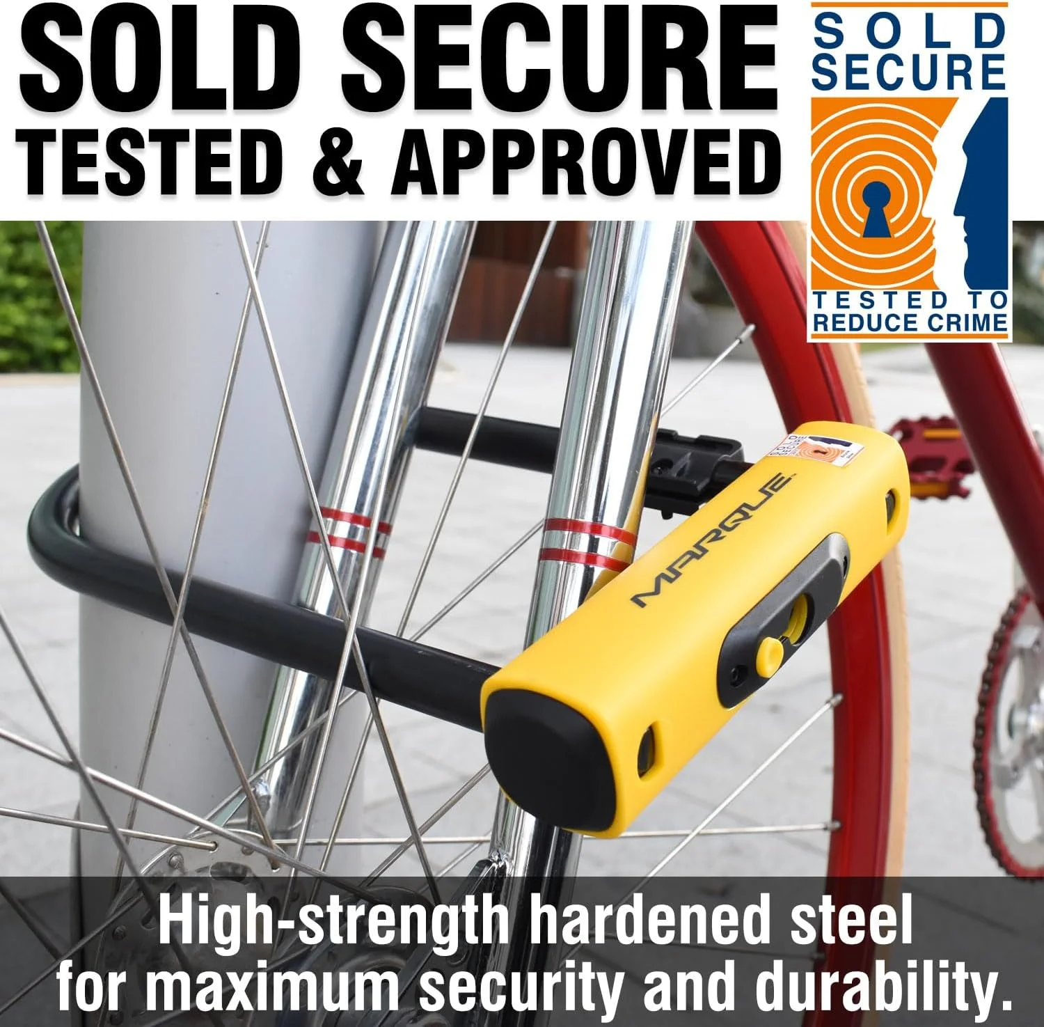 قفل U دوچرخه MARQUE - قفل U ضد سرقت برای دوچرخه، میله 14 میلی متری با براکت نصب و 2 کلید، برای دوچرخه کوهستانی، دوچرخه برقی، دوچرخه تاشو (قفل U) قفل U دوچرخه MARQUE - قفل U ضد سرقت برای دوچرخه، میله 14 میلی متری با براکت نصب و 2 کلید، برای دوچرخه کوهستانی، دوچرخه برقی، دوچرخه تاشو (قفل U)