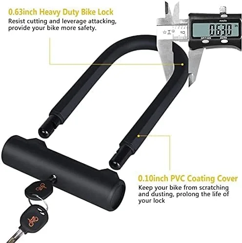 قفل U شکل دوچرخه MAKINGTEC ضد سرقت سنگین، قفل ترکیبی امن دوچرخه U با غل 16 میلی متری، کابل امنیتی به طول 1.2 متری، قفل U شکل دوچرخه برای دوچرخه های برقی، کوهستانی و جاده ای (کوچک) قفل U شکل دوچرخه MAKINGTEC ضد سرقت سنگین، قفل ترکیبی امن دوچرخه U با غل 16 میلی متری، کابل امنیتی به طول 1.2 متری، قفل U شکل دوچرخه برای دوچرخه های برقی، کوهستانی و جاده ای (کوچک)