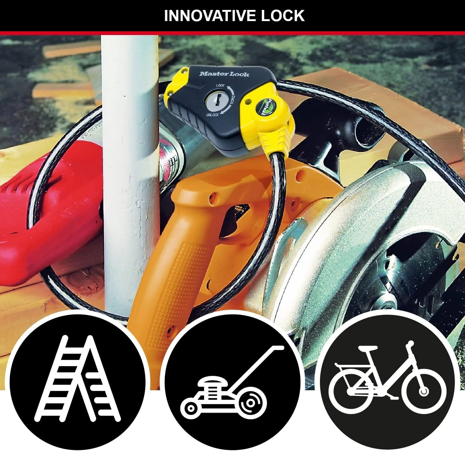 قفل کابلی قابل تنظیم Master Lock 8420EURD Python به همراه کلید قفل کابلی قابل تنظیم Master Lock 8420EURD Python به همراه کلید