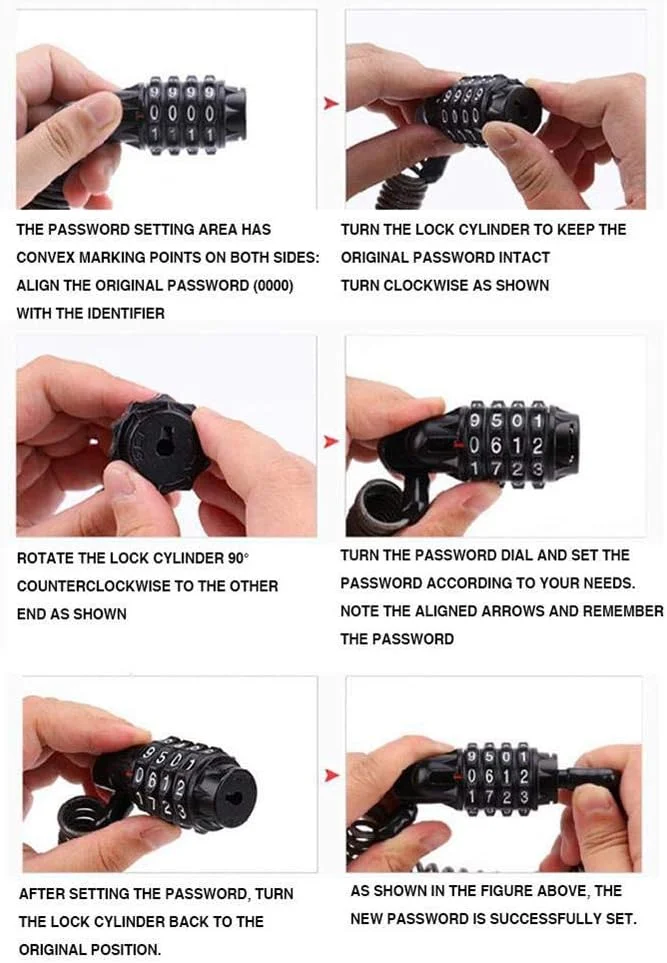 قفل کابلی دوچرخه قفل کابلی دوچرخه