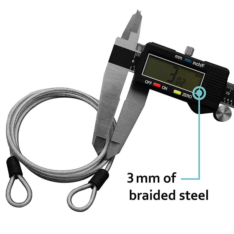 بسته 4 عددی کابل قفل چمدان با حلقه، کابل امنیتی روکش دار فولادی بافته شده 2 متری، کابل قفل سیم حلقه دوتایی، کابل فولادی ضد سرقت برای قفل چمدان ثابت مسافرتی در فضای باز بسته 4 عددی کابل قفل چمدان با حلقه، کابل امنیتی روکش دار فولادی بافته شده 2 متری، کابل قفل سیم حلقه دوتایی، کابل فولادی ضد سرقت برای قفل چمدان ثابت مسافرتی در فضای باز