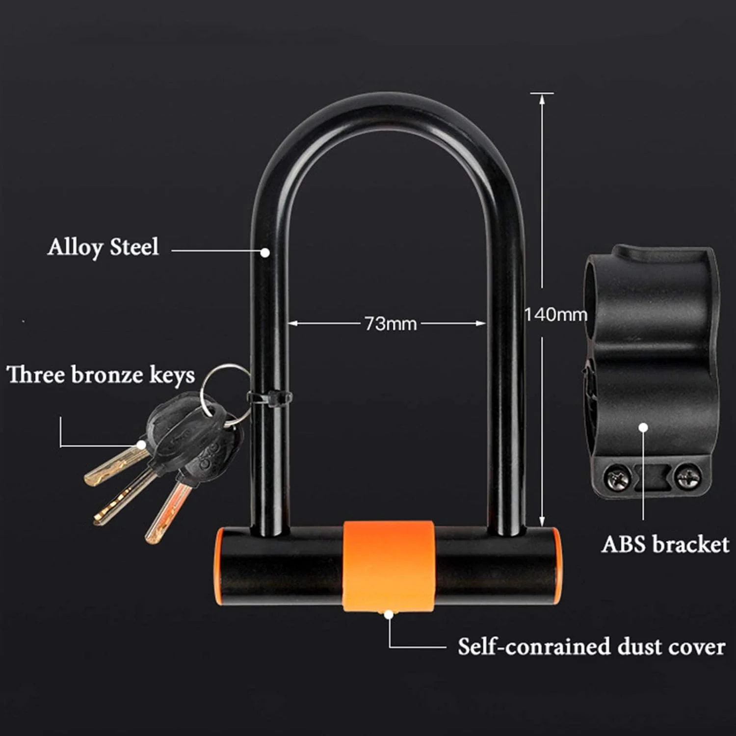 قفل U دوچرخه لین با کابل، قفل دوچرخه سنگین، میله 14 میلی متری و کابل به طول 1.15 متر به همراه پایه نصب برای دوچرخه، موتورسیکلت و غیره قفل U دوچرخه لین با کابل، قفل دوچرخه سنگین، میله 14 میلی متری و کابل به طول 1.15 متر به همراه پایه نصب برای دوچرخه، موتورسیکلت و غیره