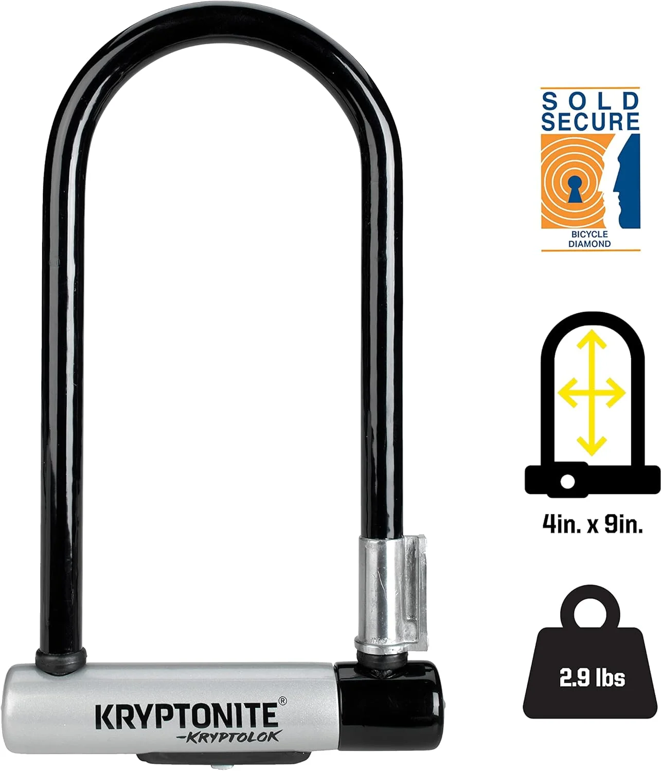 قفل دوچرخه U شکل استاندارد 12.7 میلیمتری Kryptonite Kryptolok به همراه بست FlexFrame-U قفل دوچرخه U شکل استاندارد 12.7 میلیمتری Kryptonite Kryptolok به همراه بست FlexFrame-U