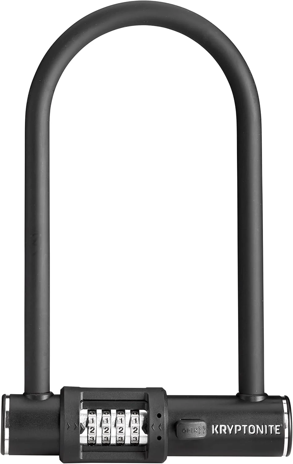 قفل U شکل دوچرخه کریپتونیت، قفل ضد سرقت، حلقه فولادی 12 میلی متری، قفل ترکیبی 4 رقمی قابل تنظیم مجدد برای اسکوتر، دوچرخه های کوهستانی و جاده ای - مشکی