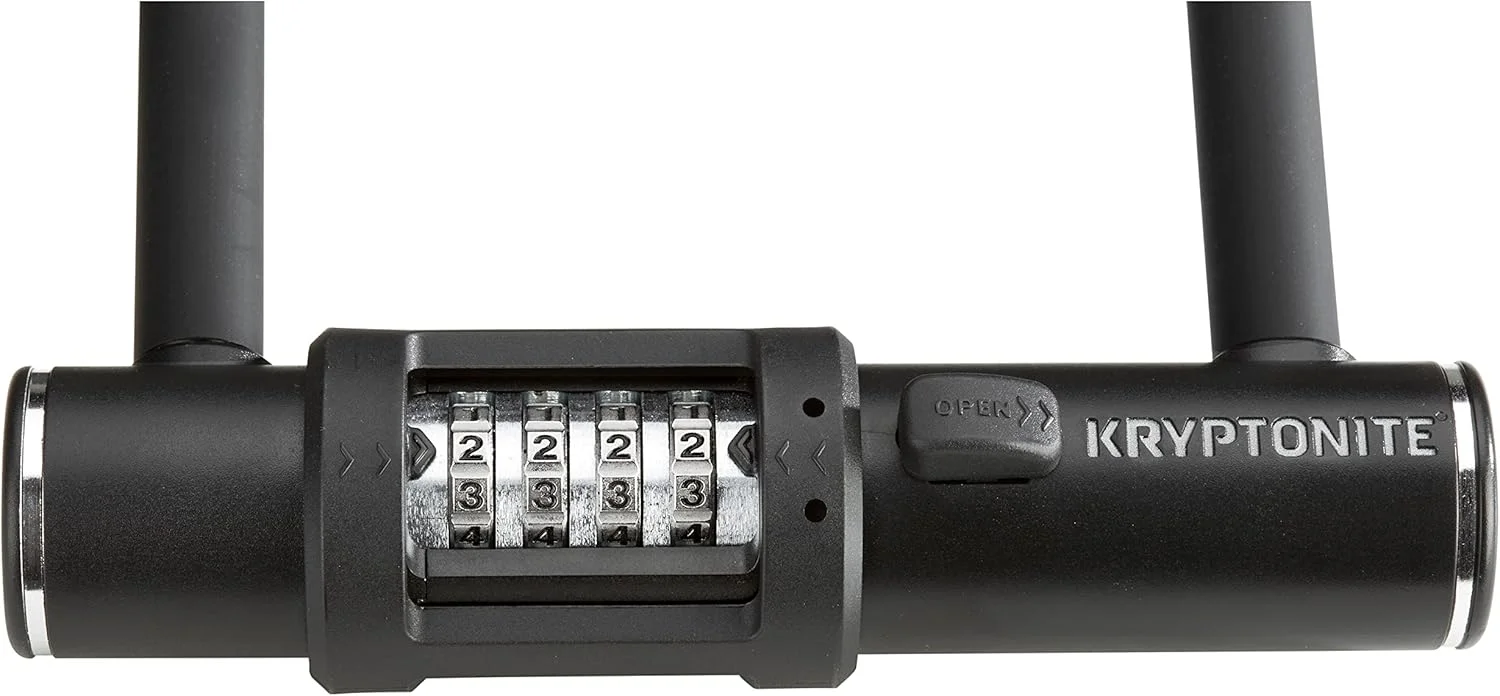 قفل U شکل دوچرخه کریپتونیت، قفل ضد سرقت، حلقه فولادی 12 میلی متری، قفل ترکیبی 4 رقمی قابل تنظیم مجدد برای اسکوتر، دوچرخه های کوهستانی و جاده ای - مشکی قفل U شکل دوچرخه کریپتونیت، قفل ضد سرقت، حلقه فولادی 12 میلی متری، قفل ترکیبی 4 رقمی قابل تنظیم مجدد برای اسکوتر، دوچرخه های کوهستانی و جاده ای - مشکی