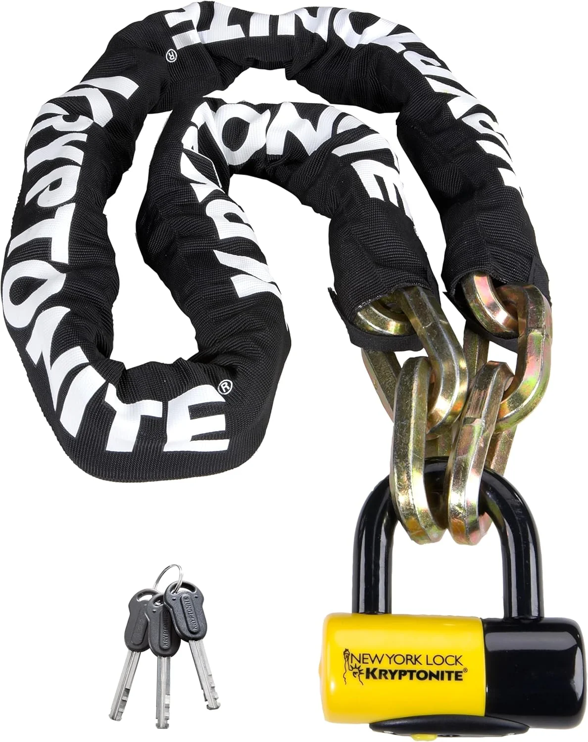 زنجیر دوچرخه و قفل دیسکی نیویورک - مشکی/زرد