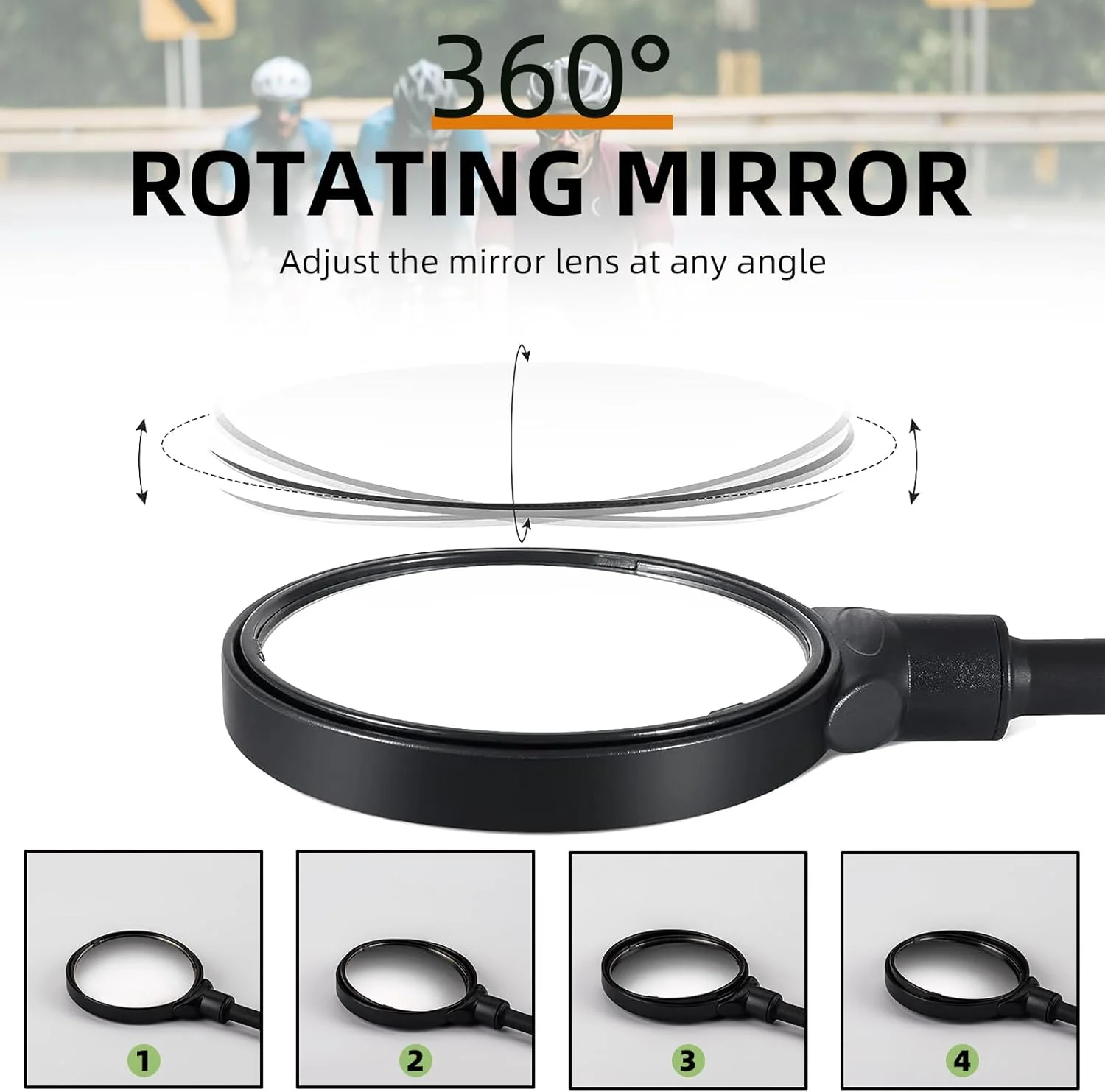 آینه دوچرخه ROCKBROS قابل نصب روی فرمان با قابلیت چرخش 360 درجه، آینه عقب دوچرخه قابل تنظیم، زاویه دید عریض HD، آینه محدب آکریلیک شفاف ایمن برای دوچرخه کوهستانی، جاده، موتور سیکلت برقی آینه دوچرخه ROCKBROS قابل نصب روی فرمان با قابلیت چرخش 360 درجه، آینه عقب دوچرخه قابل تنظیم، زاویه دید عریض HD، آینه محدب آکریلیک شفاف ایمن برای دوچرخه کوهستانی، جاده، موتور سیکلت برقی