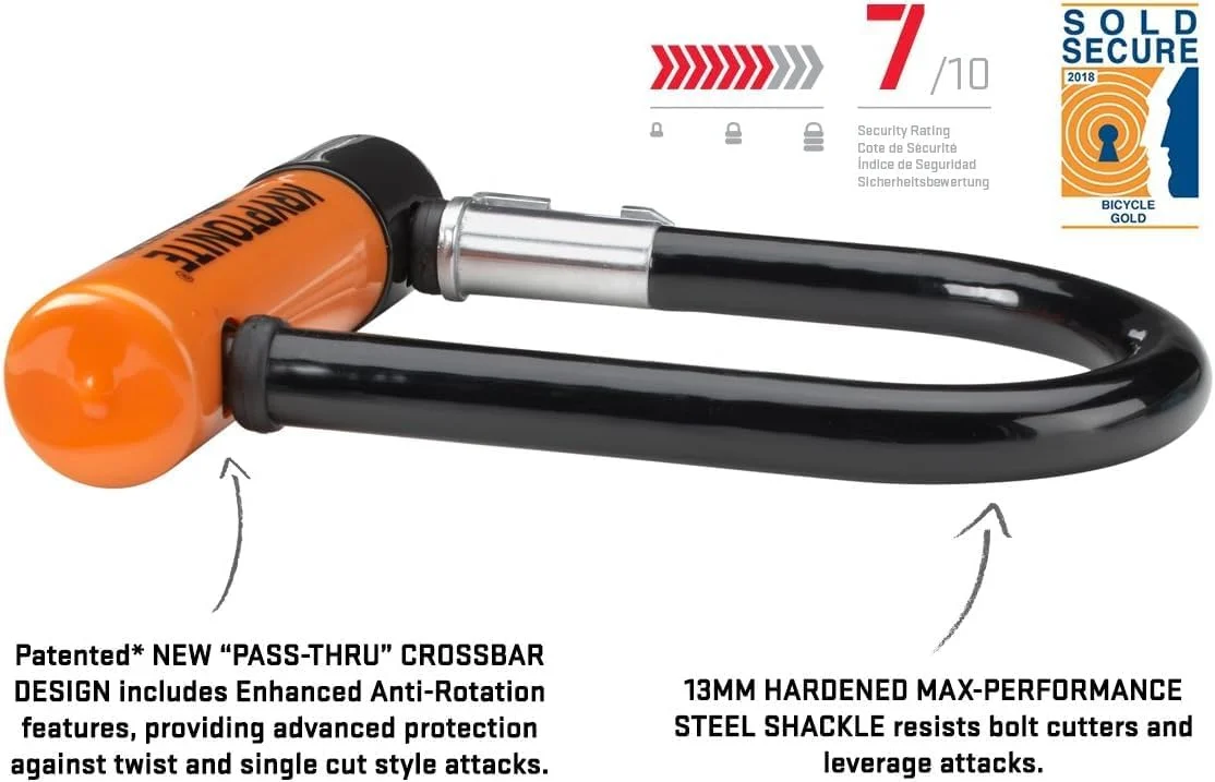 قفل یو شکل کریپتونایت Evolution 11-14mm به همراه بست FlexFrame-U قفل یو شکل کریپتونایت Evolution 11-14mm به همراه بست FlexFrame-U