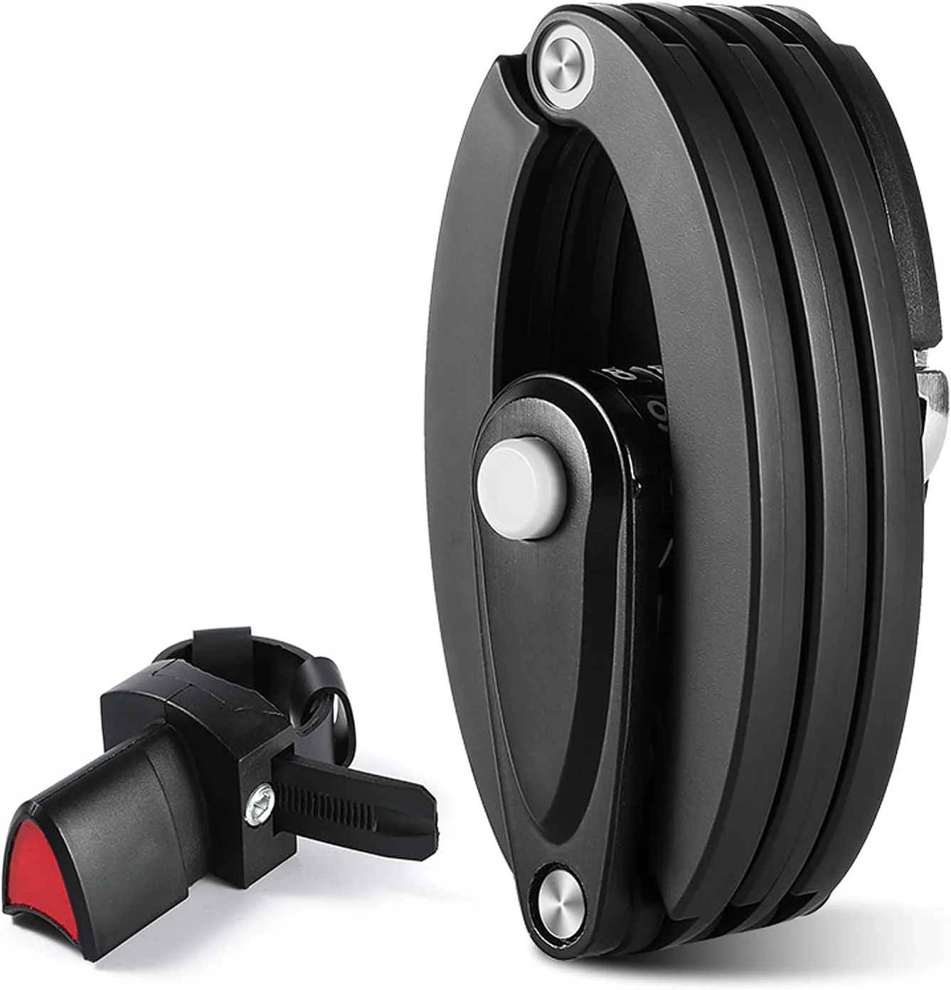 قفل تاشو دوچرخه کینگ سی، قفل زنجیره ای ضد سرقت فولادی آلیاژی سنگین با رمز عبور 4 رقمی، به همراه براکت، مناسب برای دوچرخه کوهستان/دوچرخه جاده/BMX/MTB