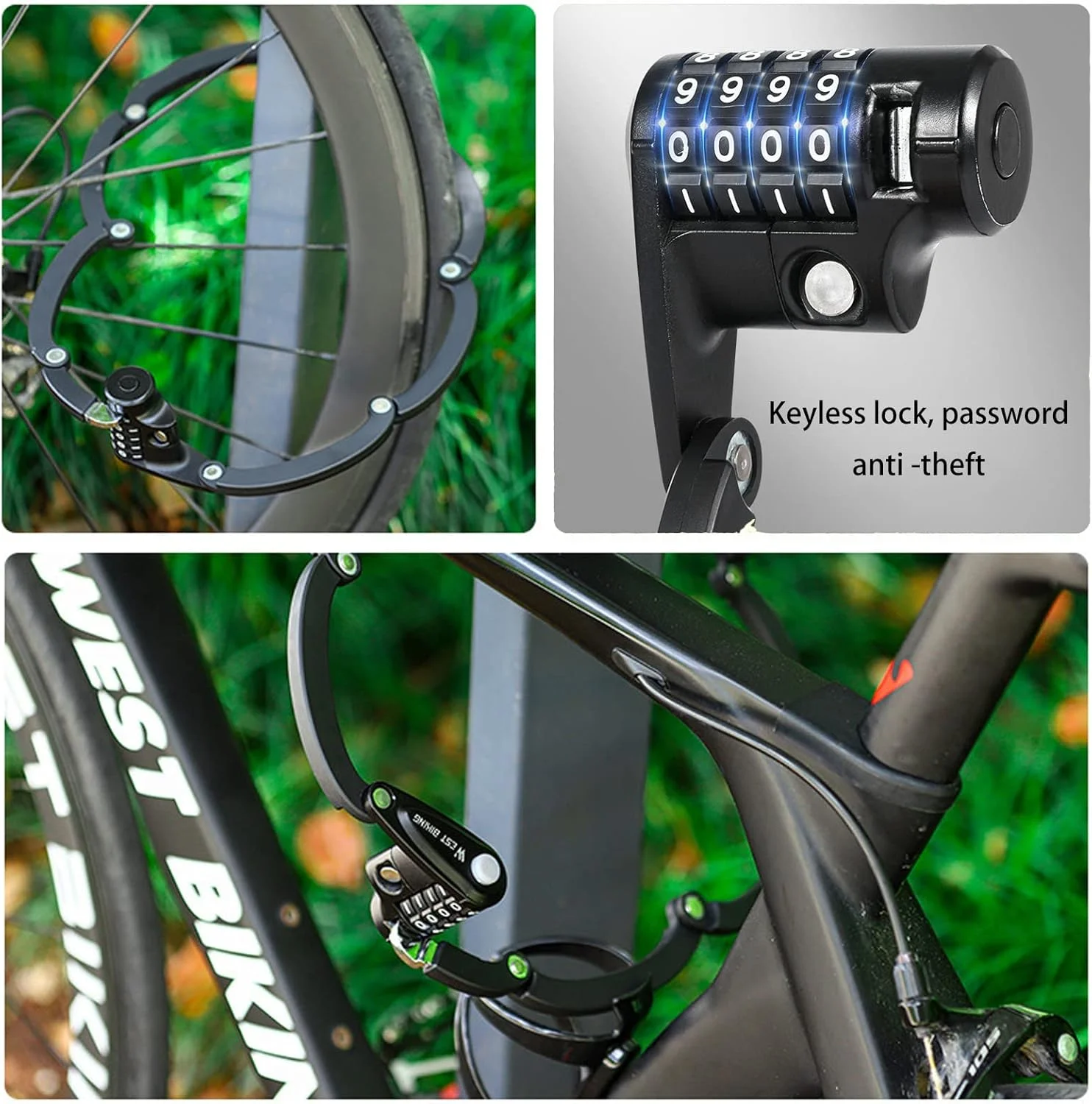 قفل تاشو دوچرخه کینگ سی، قفل زنجیره ای ضد سرقت فولادی آلیاژی سنگین با رمز عبور 4 رقمی، به همراه براکت، مناسب برای دوچرخه کوهستان/دوچرخه جاده/BMX/MTB قفل تاشو دوچرخه کینگ سی، قفل زنجیره ای ضد سرقت فولادی آلیاژی سنگین با رمز عبور 4 رقمی، به همراه براکت، مناسب برای دوچرخه کوهستان/دوچرخه جاده/BMX/MTB