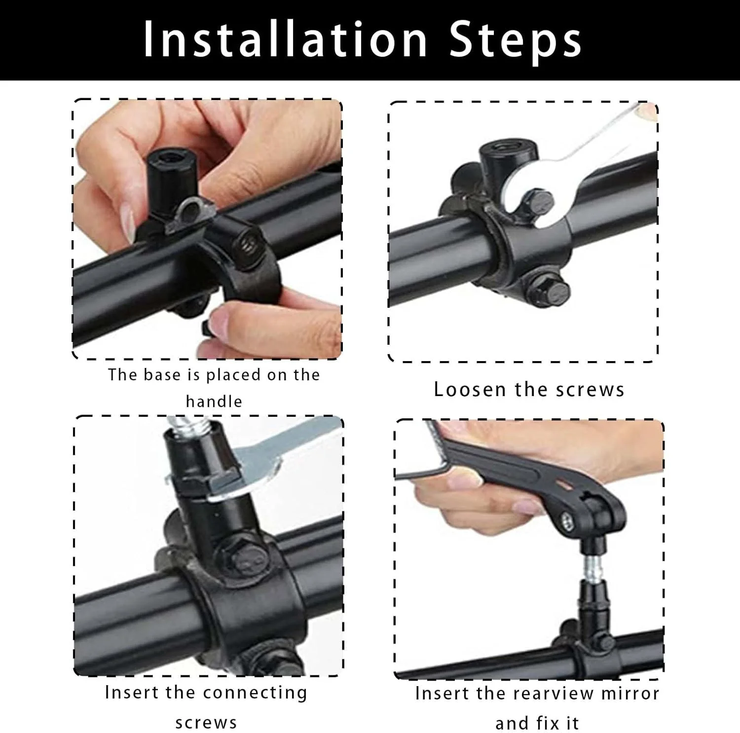 بسته 2 عددی آینه دید عقب دوچرخه، آینه دوچرخه تاشو 360 درجه قابل تنظیم، آینه گردان، آینه دید عقب، برای فرمان های 2.0 سانتی متر - 2.8 سانتی متر، دوچرخه، دوچرخه کوهستانی، دوچرخه برقی، مشکی