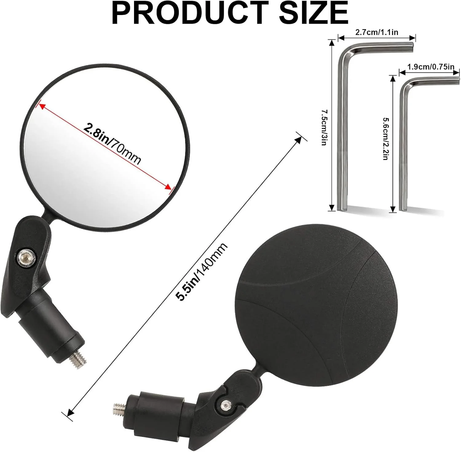آینه دوچرخه YHT، 2 عدد آینه دید عقب دوچرخه با قابلیت چرخش 360 درجه HD، آینه محدب با ابزار نصب برای دوچرخه های برقی، دوچرخه کوهستانی و اسکوتر آینه دوچرخه YHT، 2 عدد آینه دید عقب دوچرخه با قابلیت چرخش 360 درجه HD، آینه محدب با ابزار نصب برای دوچرخه های برقی، دوچرخه کوهستانی و اسکوتر