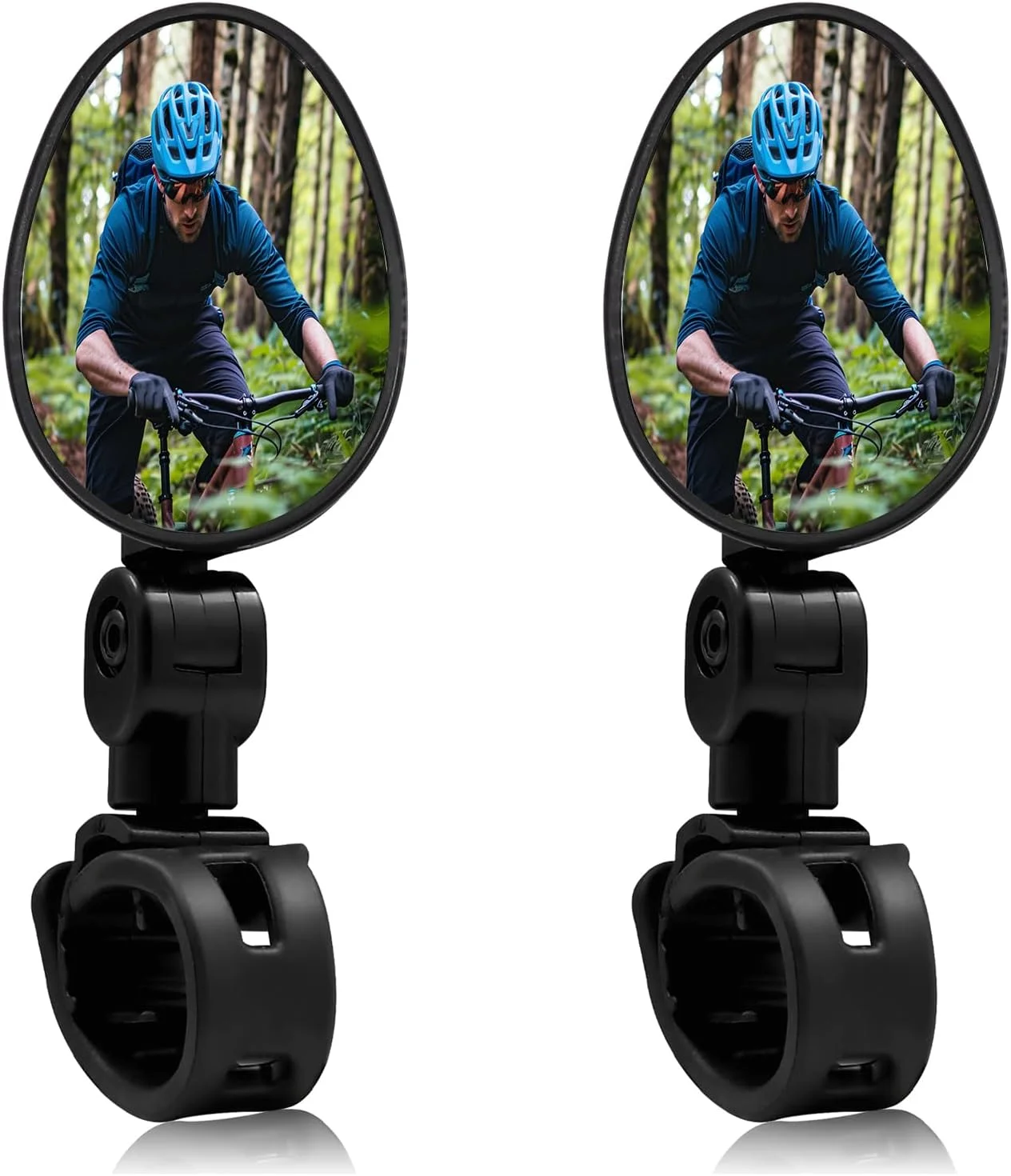 آینه دوچرخه، آینه های دید عقب ایمن دوچرخه سواری، آینه زاویه باز دوچرخه، آینه محدب شیشه ای بیضی شکل برای اکثر دوچرخه های کوهستانی و جاده ای 2 عدد