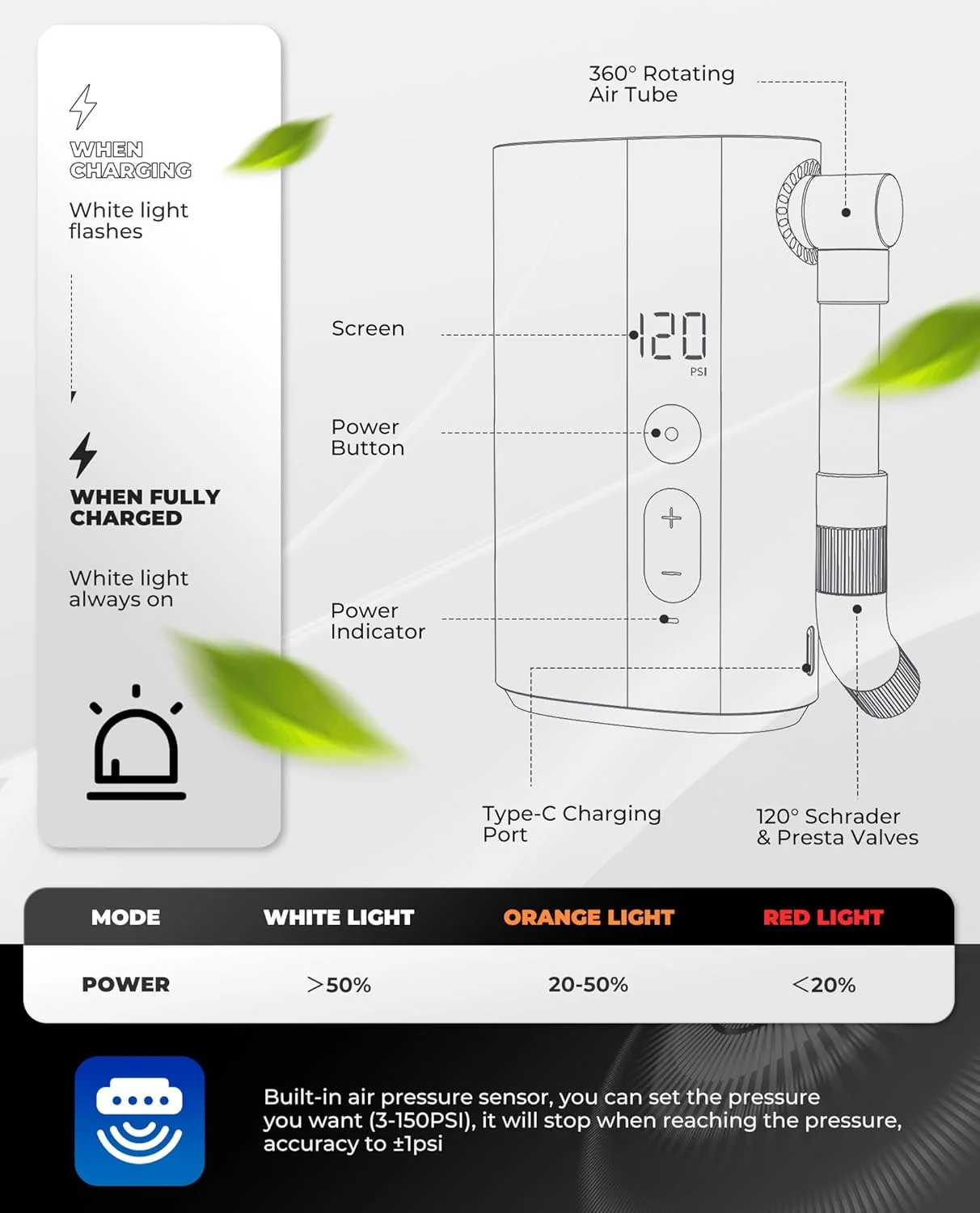تلمبه برقی کوچک دوچرخه ROCKBROS 150PSI، باد کردن سریع 32 ثانیه ای، تلمبه لاستیک دوچرخه با گیج دیجیتال، خاموش شدن خودکار، سازگار با والف های پرستا و شرادر تلمبه برقی کوچک دوچرخه ROCKBROS 150PSI، باد کردن سریع 32 ثانیه ای، تلمبه لاستیک دوچرخه با گیج دیجیتال، خاموش شدن خودکار، سازگار با والف های پرستا و شرادر