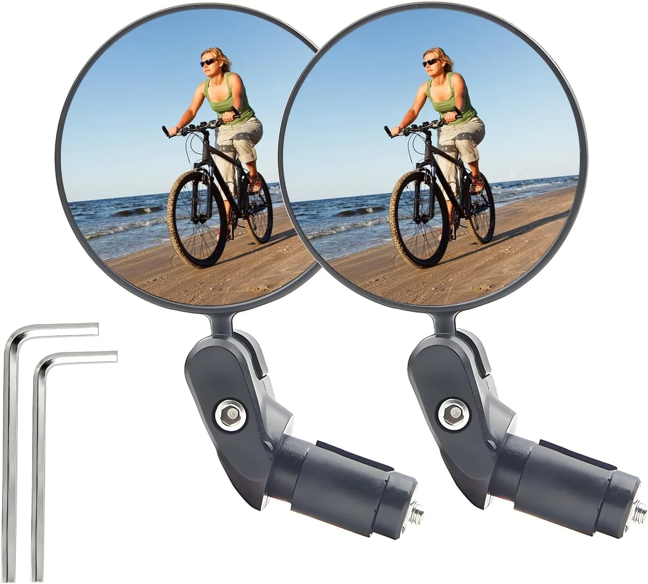 آینه دوچرخه، بسته 2 عددی، آینه عقب تاشو، HD با قابلیت چرخش 360 درجه، ضد ضربه، بادوام برای دوچرخه های شهری، دوچرخه های کوهستانی، دوچرخه های برقی