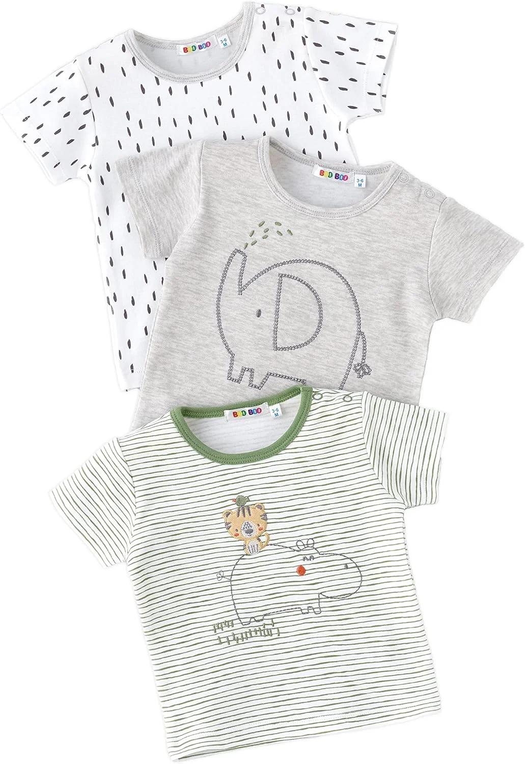 تی‌شرت سه عددی بچگانه طرح جنگل، تی‌شرت‌های 100% پنبه‌ای برای پسران و دختران