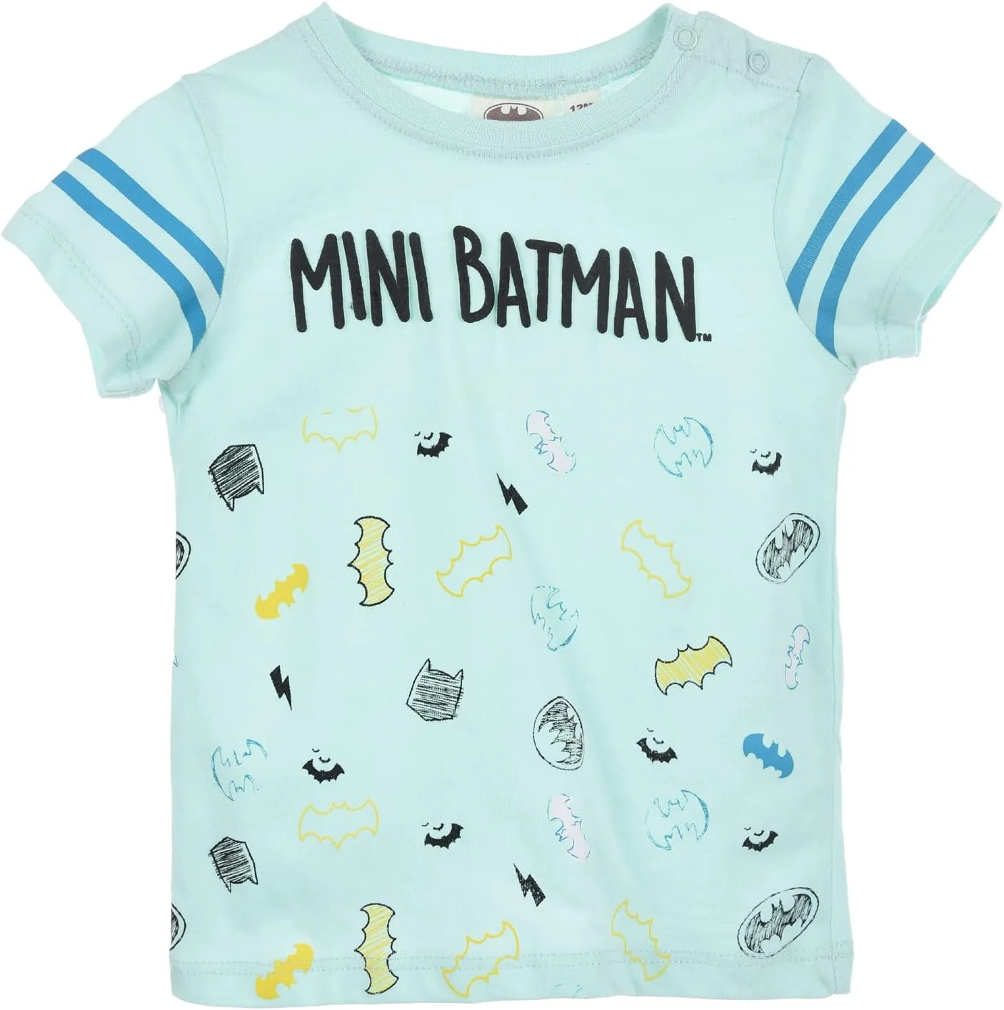تی‌شرت بچگانه مینی بتمن با مجوز رسمی (مناسب پسر/دختر) - سایز 24 ماه - آبی آسمانی