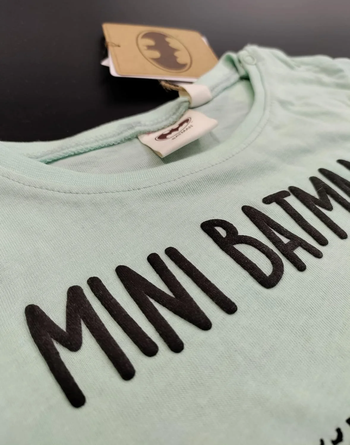 تی‌شرت بچگانه مینی بتمن با مجوز رسمی (مناسب پسر/دختر) - سایز 24 ماه - آبی آسمانی