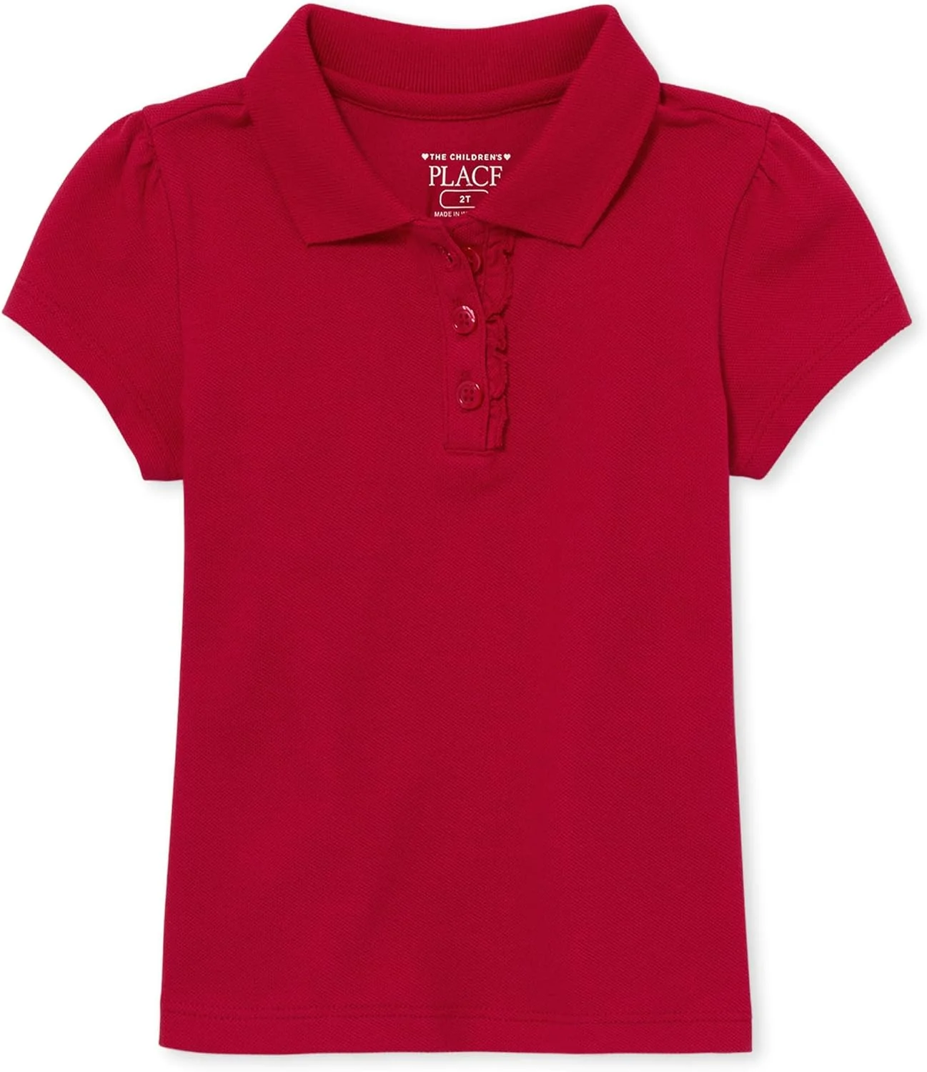 پولوشرت آستین کوتاه چین‌دار دخترانه The Children's Place مناسب نوزادان و کودکان نوپا