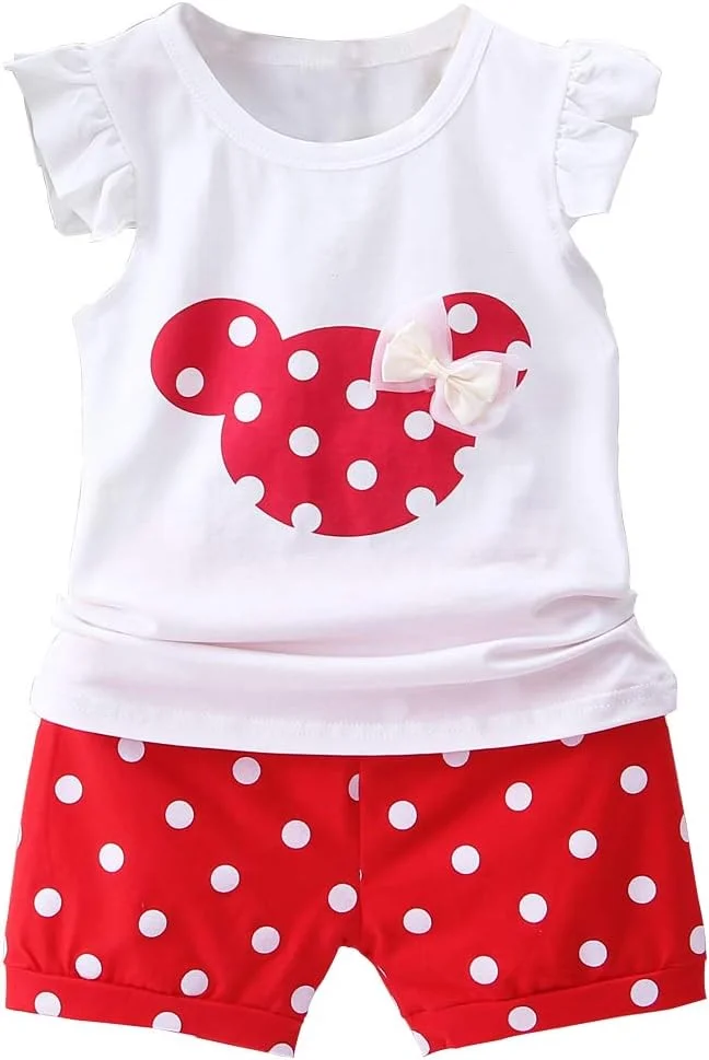 لباس دخترانه بچه گانه، ست های کوتاه 2 تکه شامل تیشرت و شلوارک