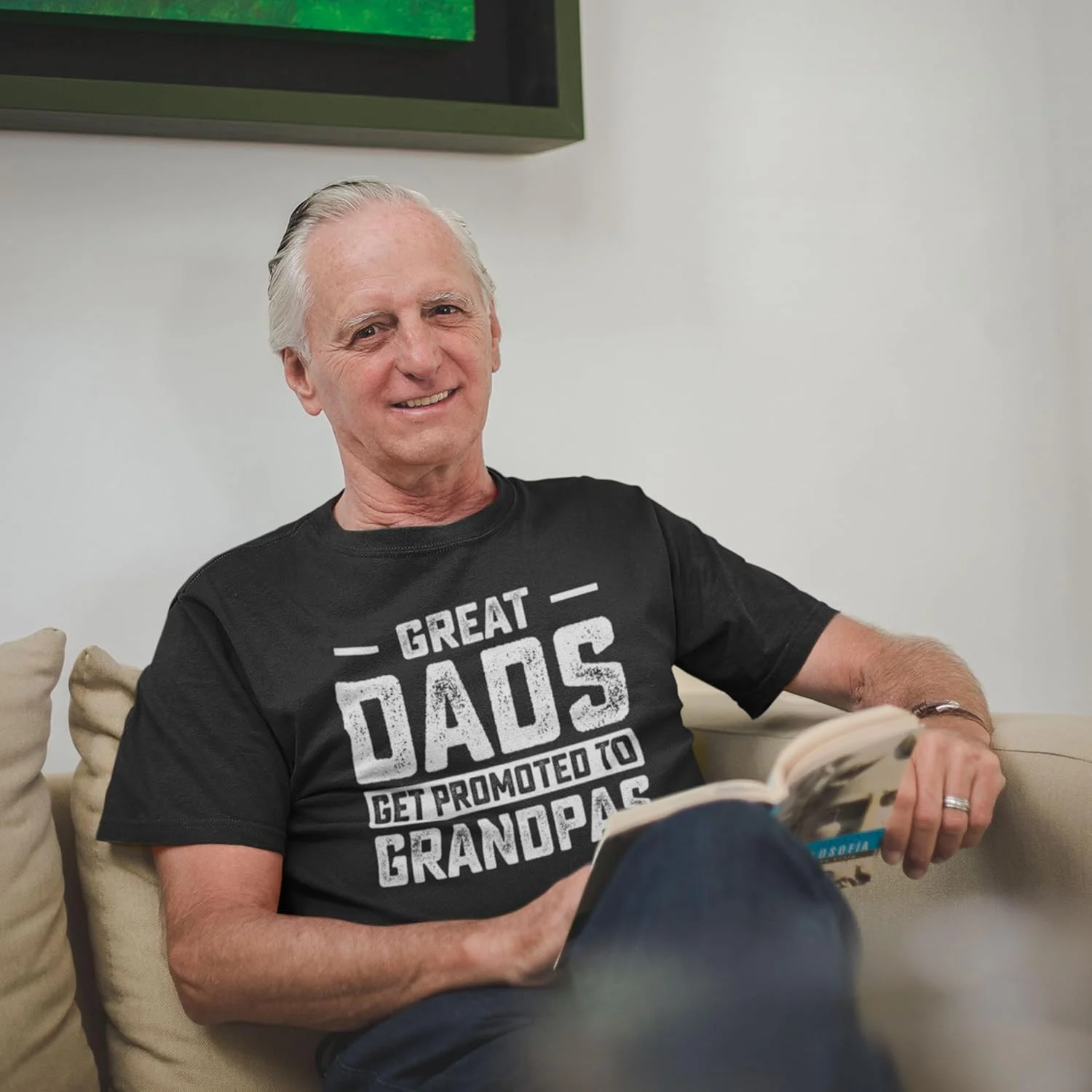 تی‌شرت‌های خنده‌دار «پدرهای عالی به پدربزرگ ارتقا می‌یابند» برای مردان، تی‌شرت‌های کمدی طنزآمیز و جدید برای پدر و پدربزرگ