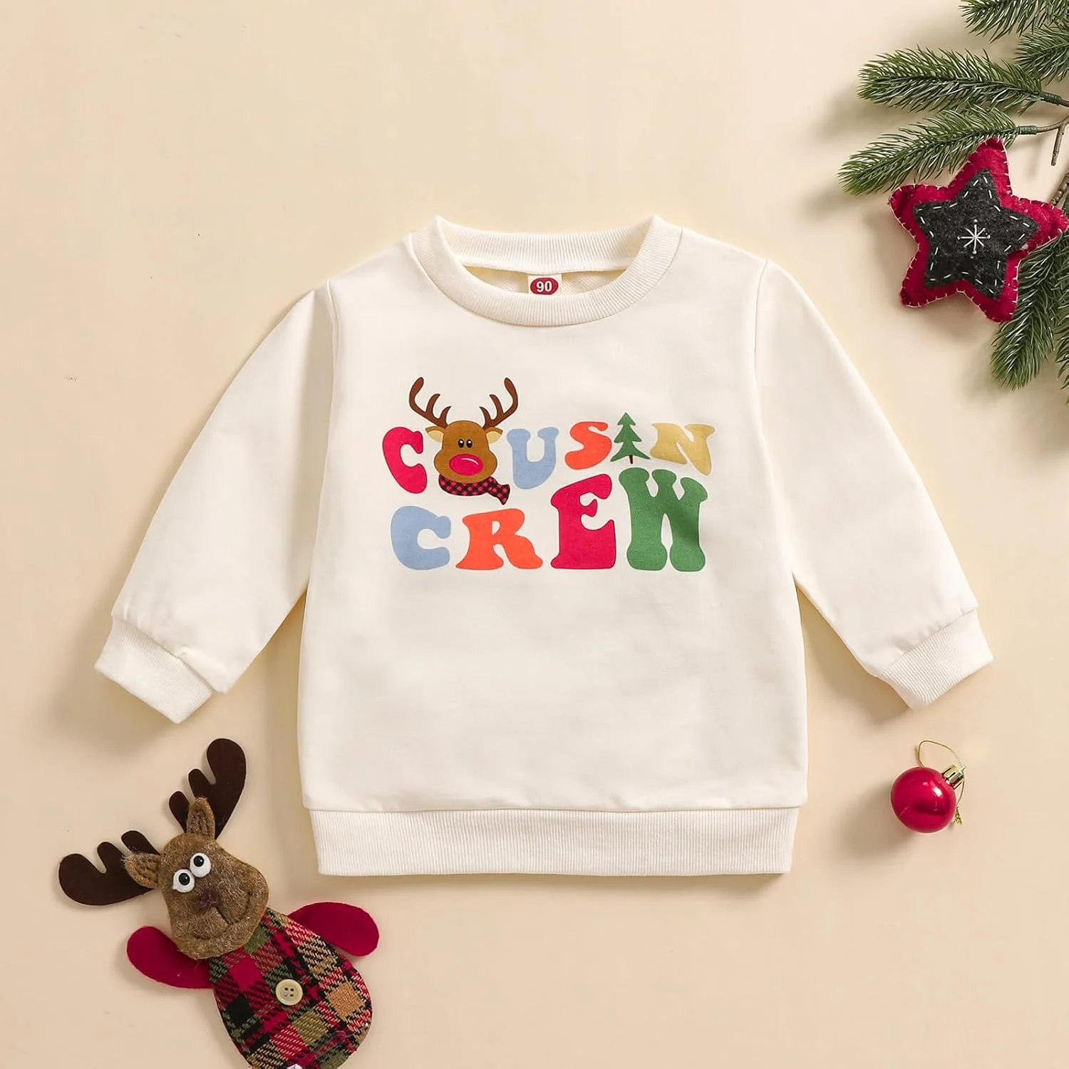 لباس کریسمسی نوزادی دخترانه و پسرانه، آستین بلند