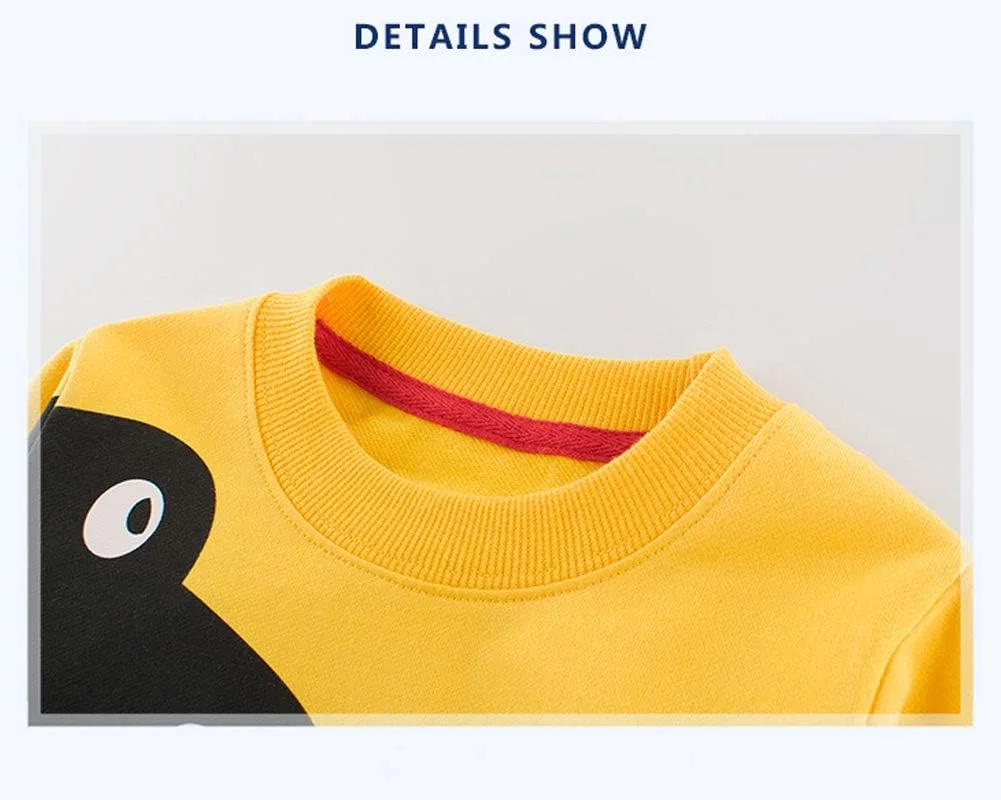 سویشرت پسرانه طرح دایناسور، پلیور پنبه ای آستین بلند، تی شرت بچگانه