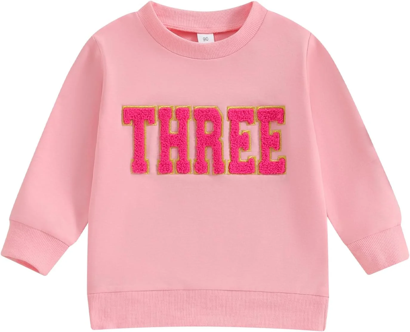 لباس تولد نوزاد دخترانه، بلوز دخترانه، تیشرت آستین بلند یقه گرد، گلدوزی حروف، تاپ های پولیور گشاد، لباس دخترانه نوپا