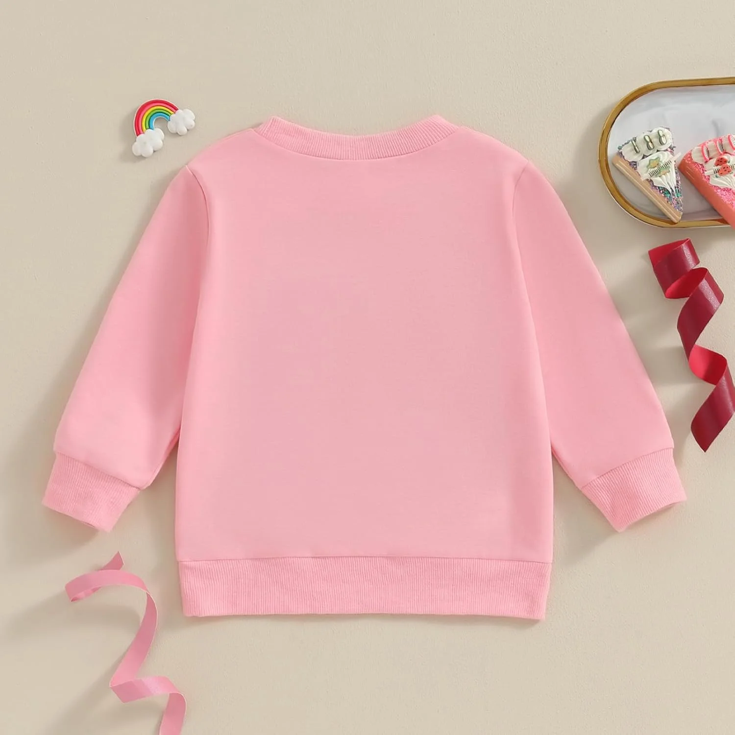 لباس تولد نوزاد دخترانه، بلوز دخترانه، تیشرت آستین بلند یقه گرد، گلدوزی حروف، تاپ های پولیور گشاد، لباس دخترانه نوپا