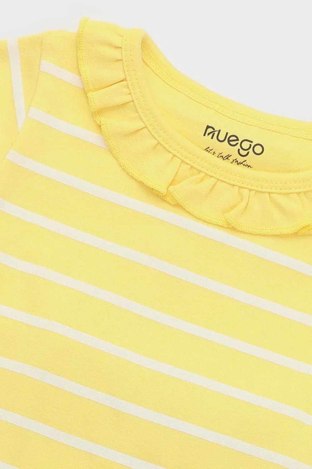 ست لباس نوزاد دخترانه راه راه پنبه ای Nuego، تیشرت آستین بلند و لگینگ، مناسب نوزادان دختر 0-24 ماه (زرد، نارنجی)