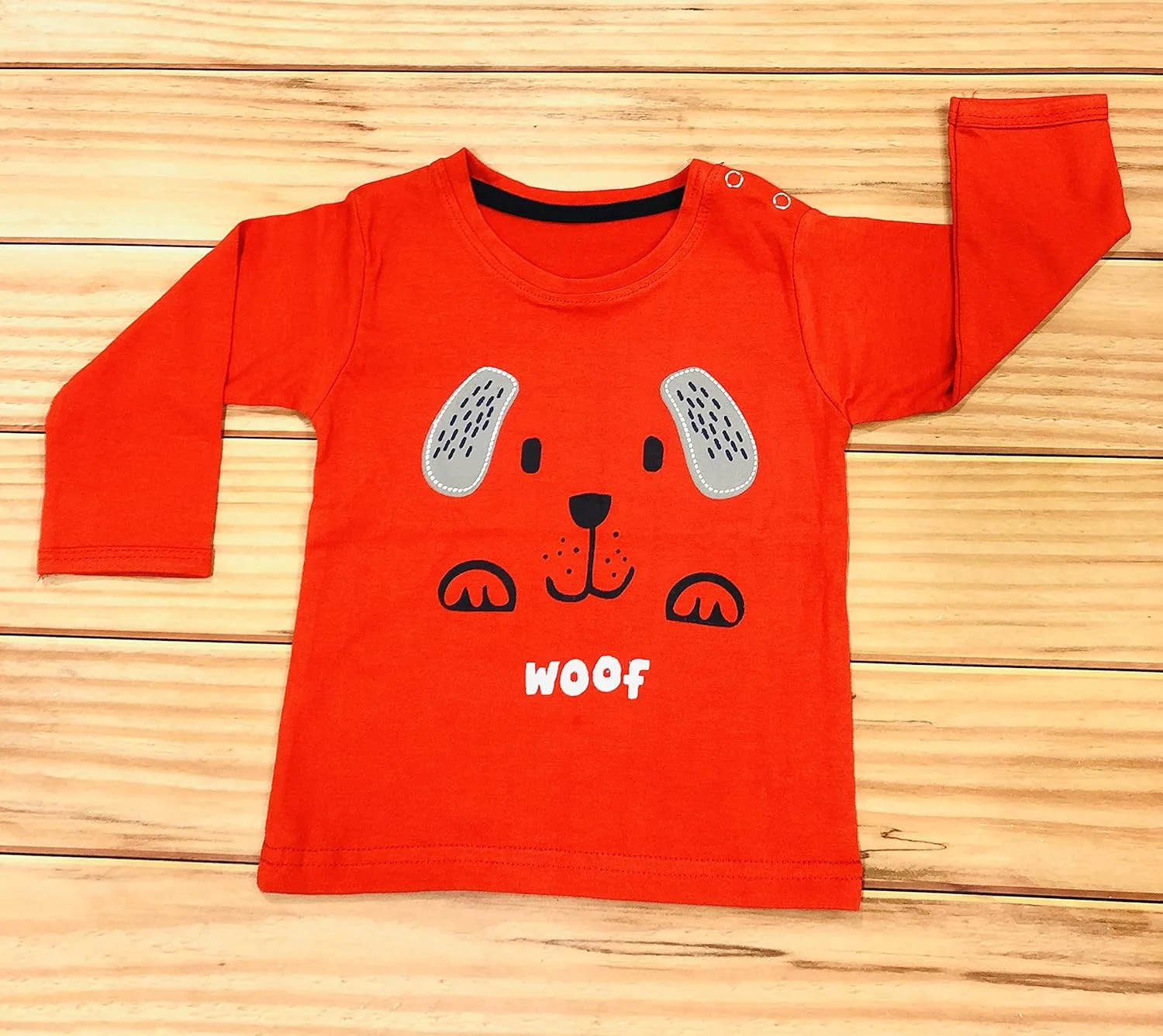 تی‌شرت آستین بلند نوزادی پسرانه و دخترانه Infantbond | تی‌شرت دکمه‌دار (بسته 4 عددی) (12-18 ماه)