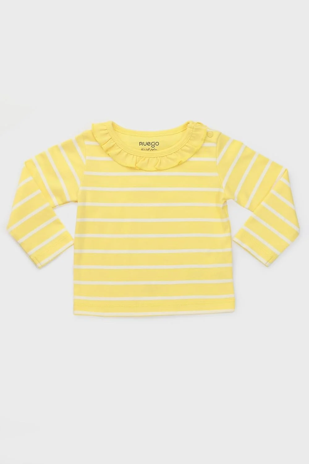 ست لباس نوزاد دخترانه راه راه پنبه ای Nuego، تیشرت آستین بلند و لگینگ، مناسب نوزادان دختر 0-24 ماه (زرد، نارنجی)