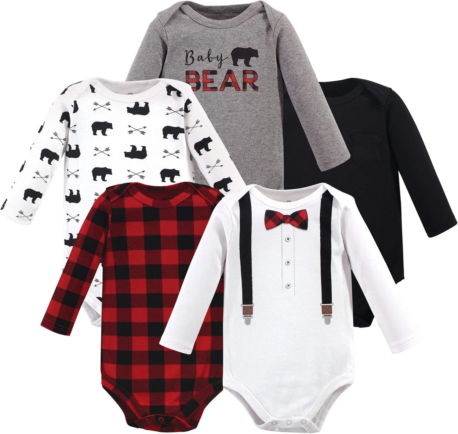 ست تی‌شرت و بادی آستین‌بلند نوزادی دخترانه و پسرانه Little Treasure، از جنس پنبه