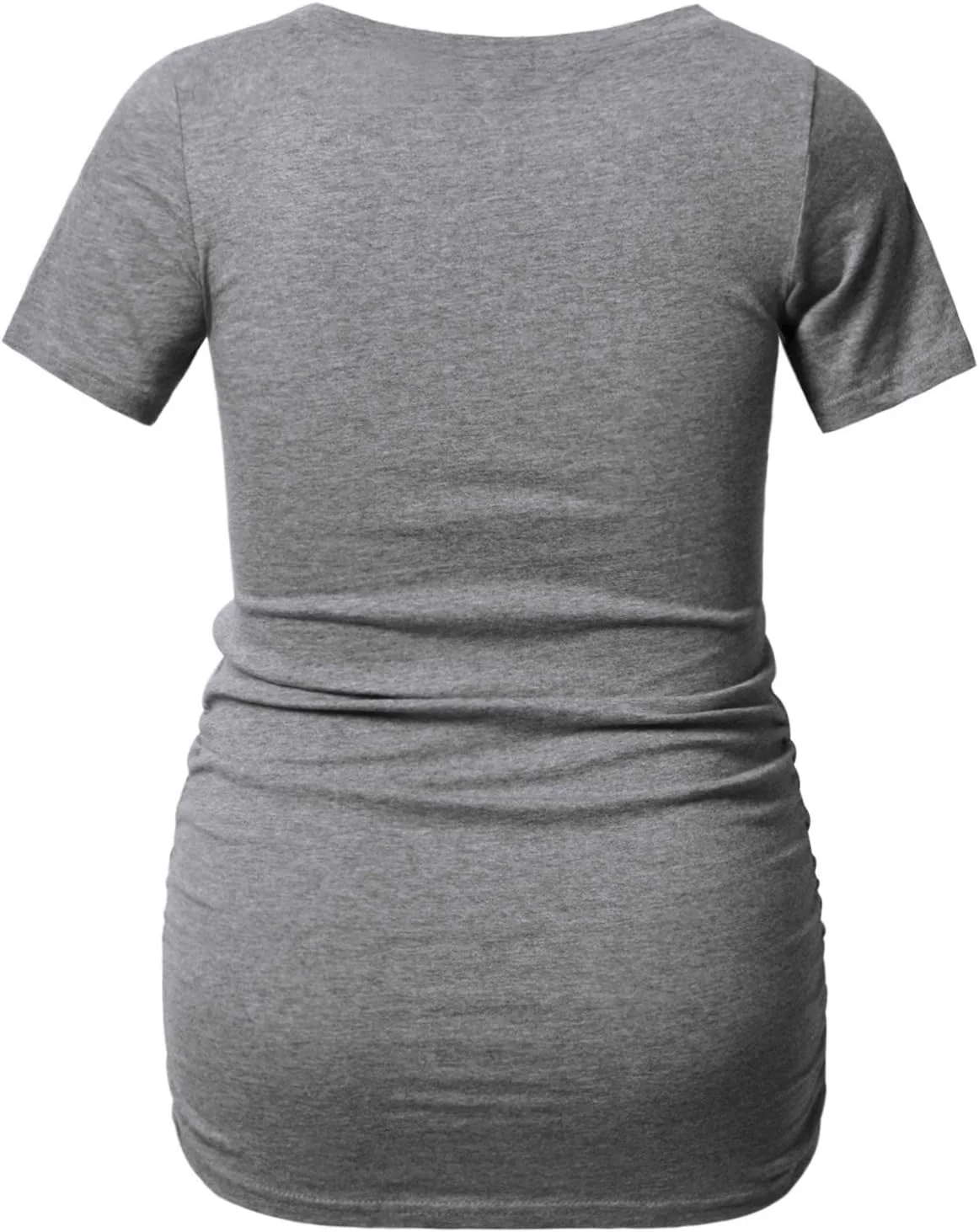 تی‌شرت بارداری آستین کوتاه Bhome، تیشرت بارداری یقه هفت با چین‌دار در پهلو