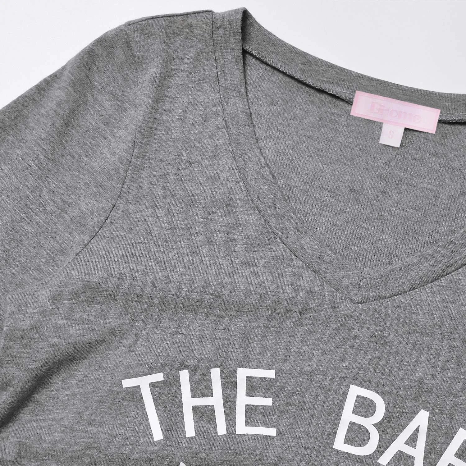 تی‌شرت بارداری آستین کوتاه Bhome، تیشرت بارداری یقه هفت با چین‌دار در پهلو