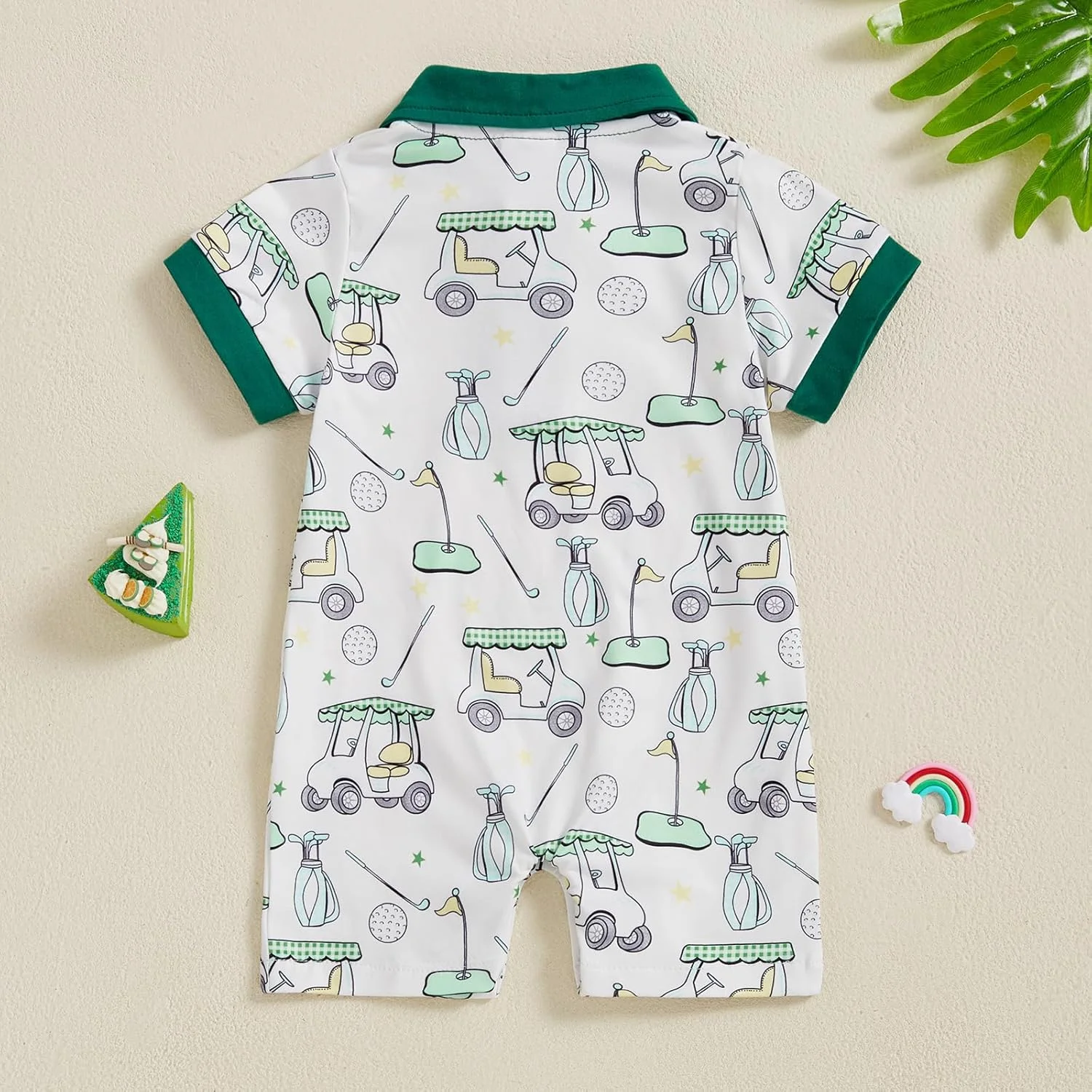 لباس نوزادی پسرانه، سرهمی آستین کوتاه، لباس تابستانی نوزاد