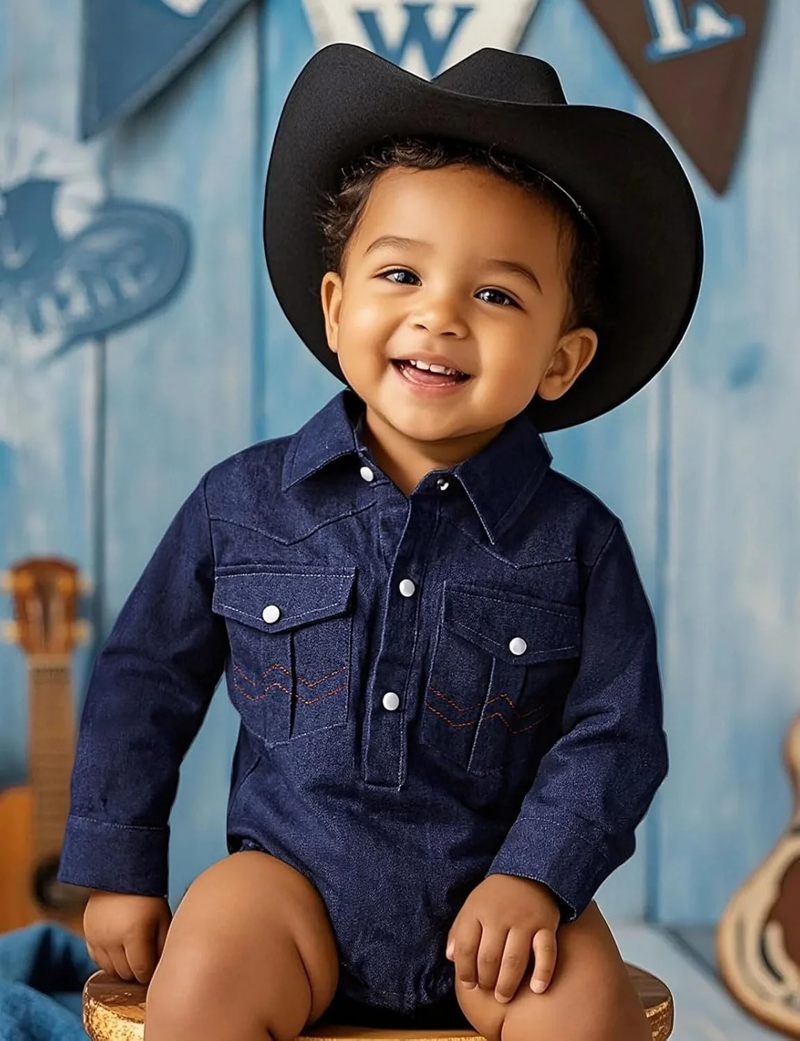 لباس سرهمی хлопчатобумажный وسترن پسرانه COSLAND، комбинезон نوزادی کابوی، 0-18 ماه