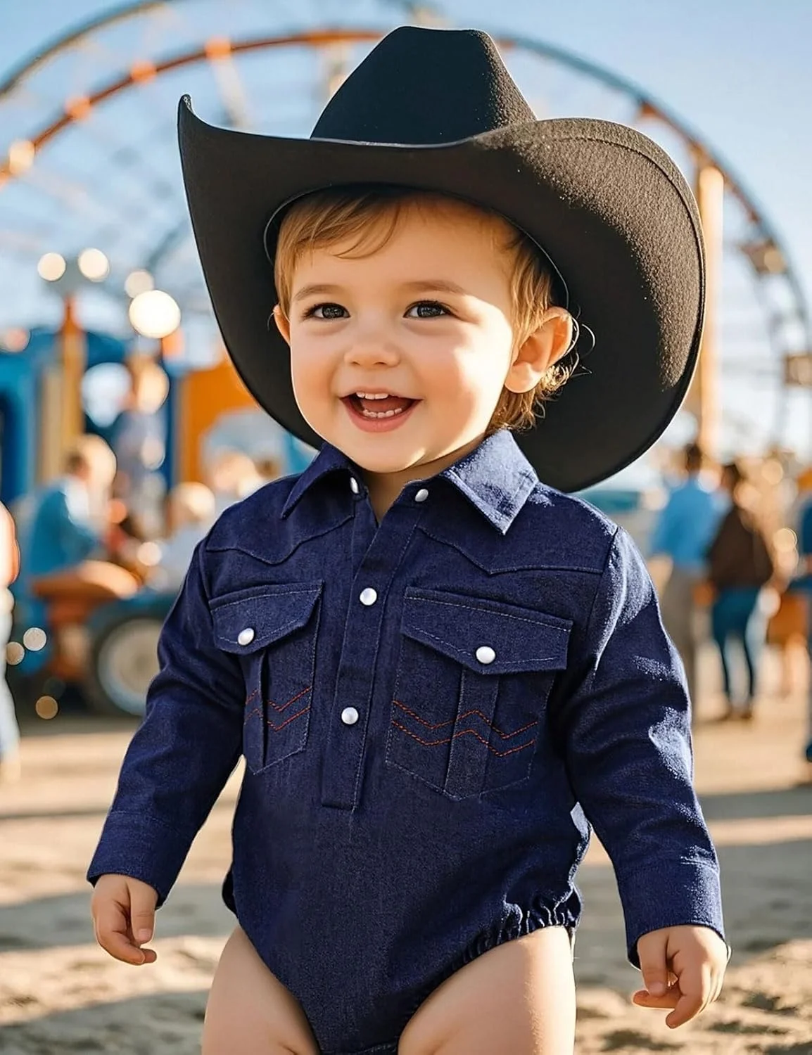 لباس سرهمی хлопчатобумажный وسترن پسرانه COSLAND، комбинезон نوزادی کابوی، 0-18 ماه