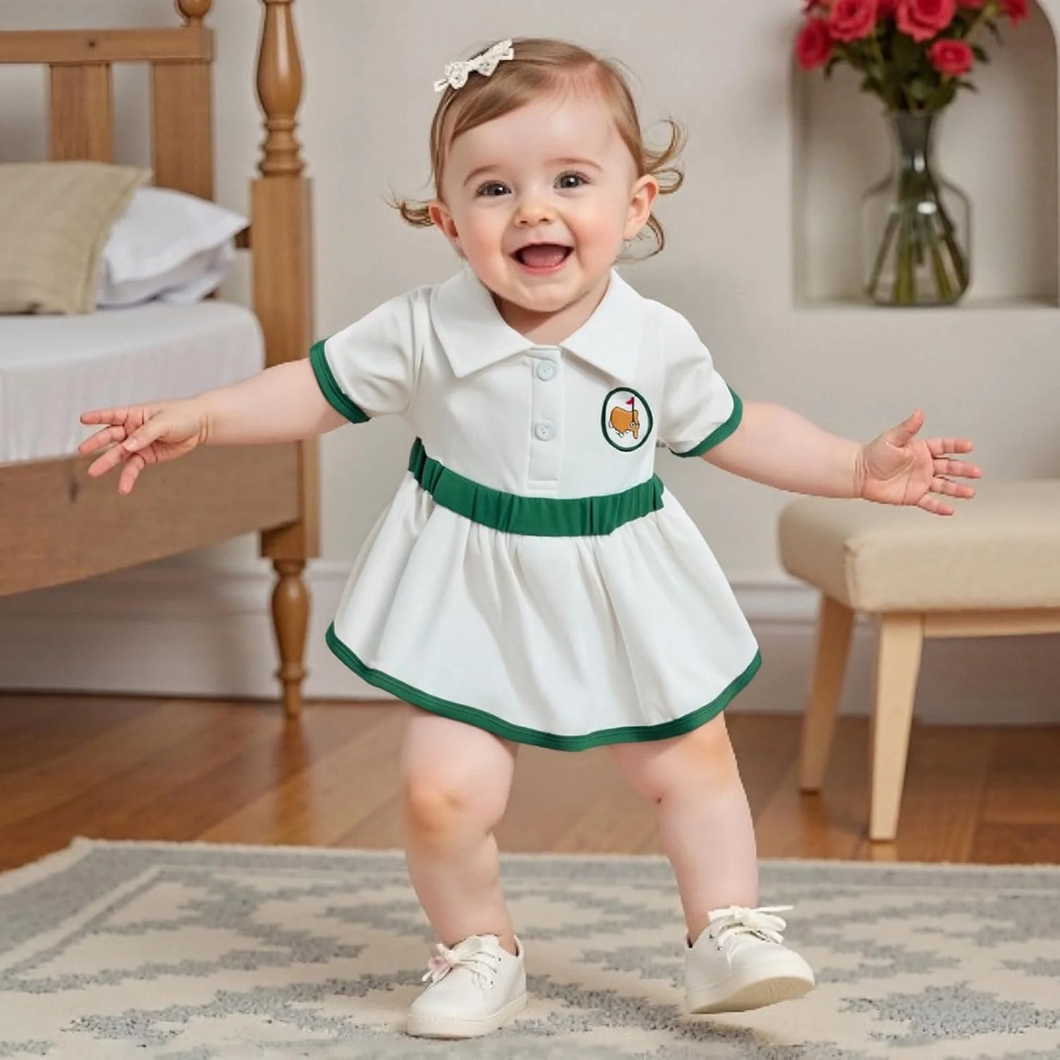 لباس تولد نوزاد دختر با طرح گلف، پیراهن پولو آستین کوتاه و دامن توتو، سایز 6 ماه تا 4 سال لباس تولد نوزاد دختر با طرح گلف، پیراهن پولو آستین کوتاه و دامن توتو، سایز 6 ماه تا 4 سال