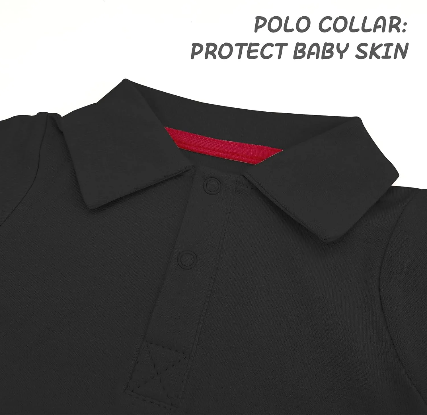 بادی یقه دار آستین کوتاه نوزادی، لباس نوزاد رنگ خالص، پنبه ارگانیک