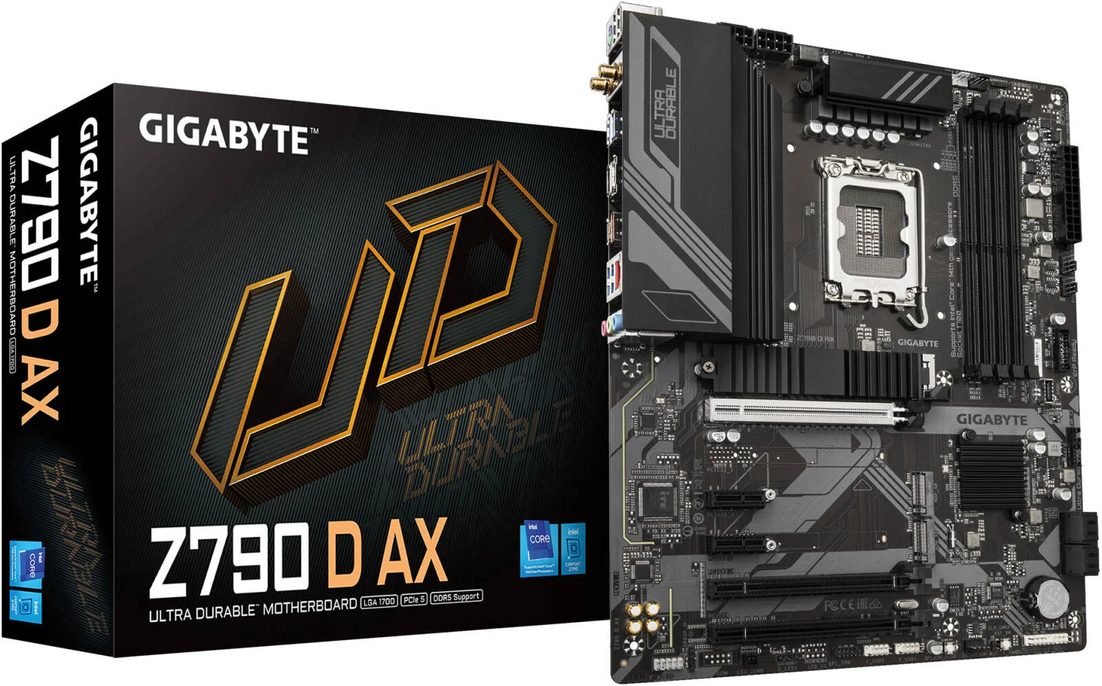 مادربرد GIGABYTE Z790 D AX LGA 1700 ATX، چیپست Intel Z790 Express، 4 اسلات DDR5 DIMM، حداکثر حافظه 256 گیگابایت، 1 اسلات SMD PCIe 5.0 x16، 3 اسلات M.2، WiFi 6E و BT 5.3 | Z790-D-AX