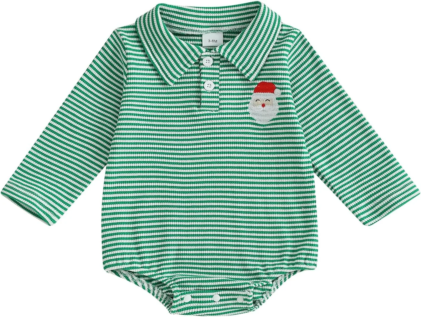 سرهمی نوزادی پسرانه بافتنی طرح کریسمس، گلدوزی بابانوئل، پولوشرت راه راه، لباس نوزاد