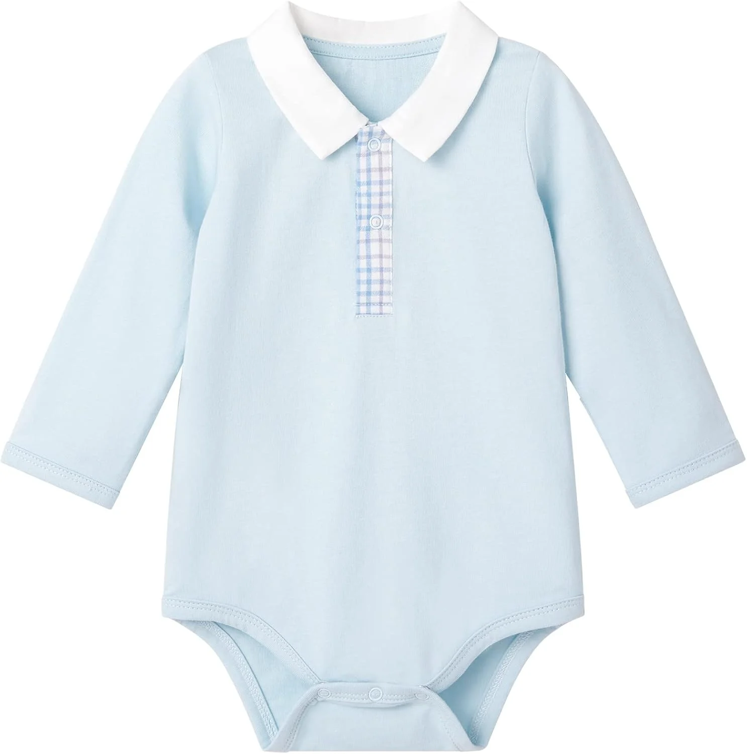 لباس سرهمی 3 تکه نوزاد پسرانه Pureborn، سفید-نقره ای با طرح صلیب (بسته 3 عددی)