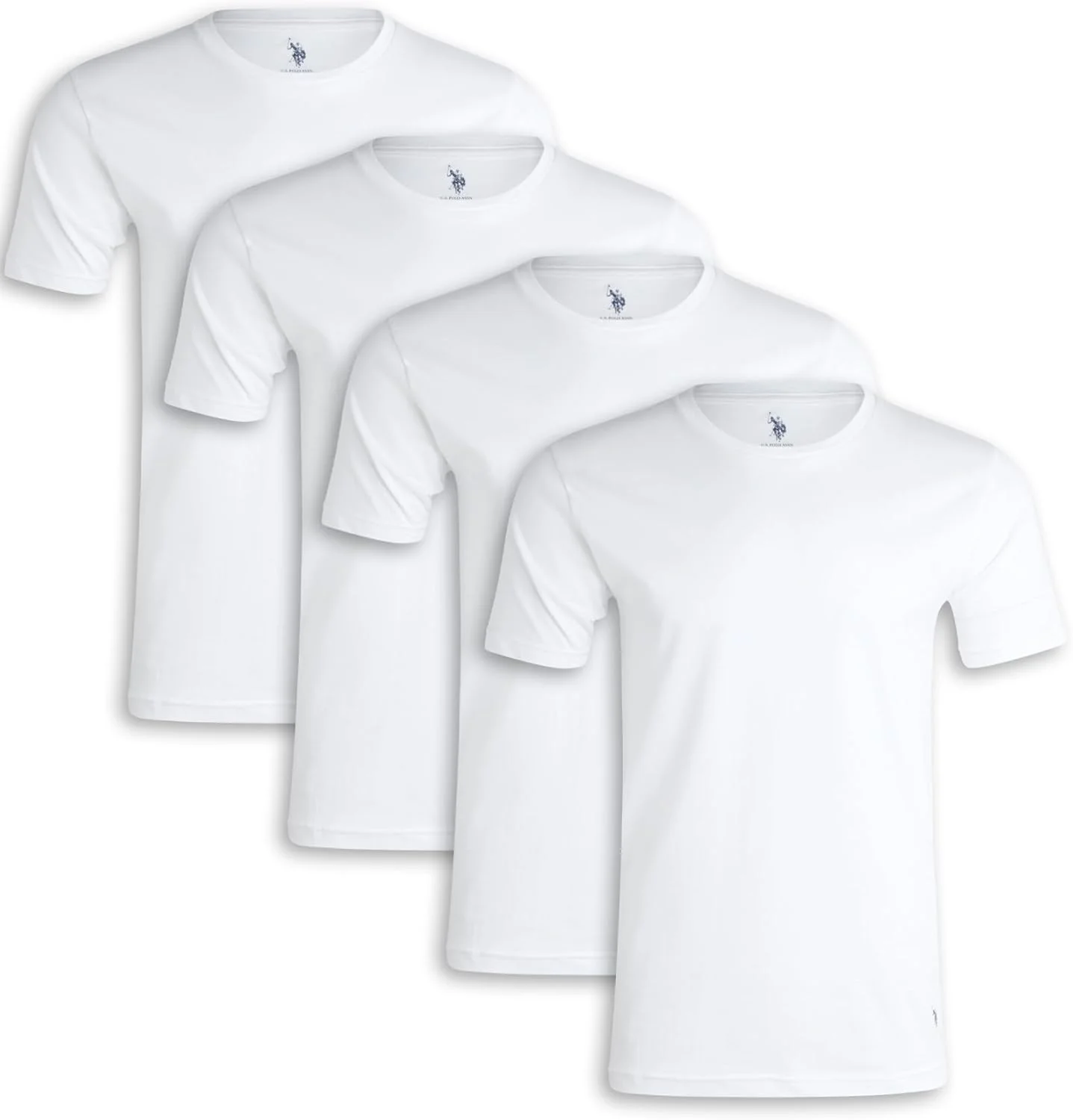 تی شرت زیر مردانه یقه گرد یو.اس. پولو اسن. (بسته 4 عددی)