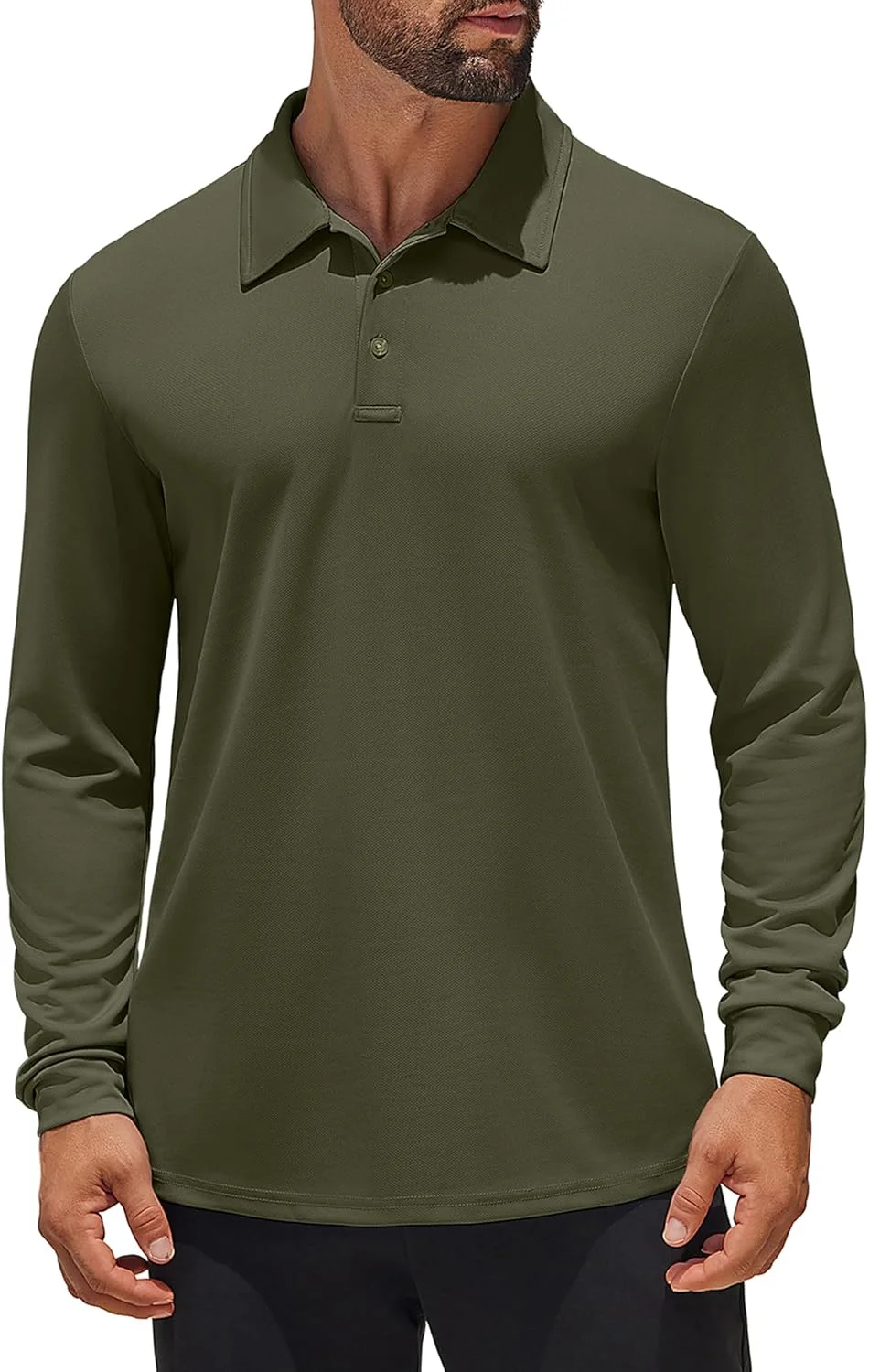 پولوشرت آستین بلند مردانه، خشک شوندگی سریع، ضد رطوبت، سبک وزن، مناسب گلف و استفاده روزمره
